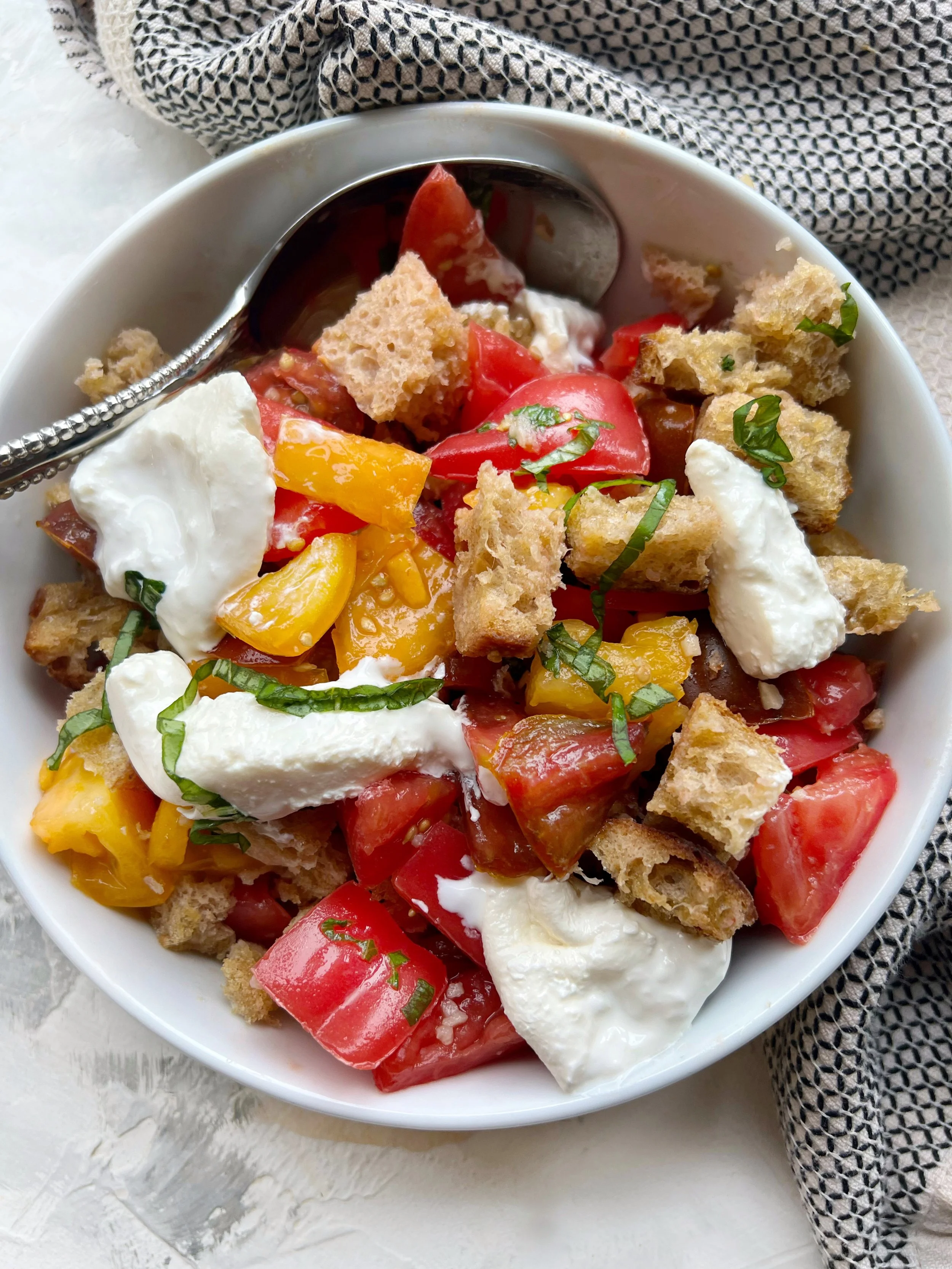 Easy Panzanella Salad with Burrata — Sammi Brondo NYC based