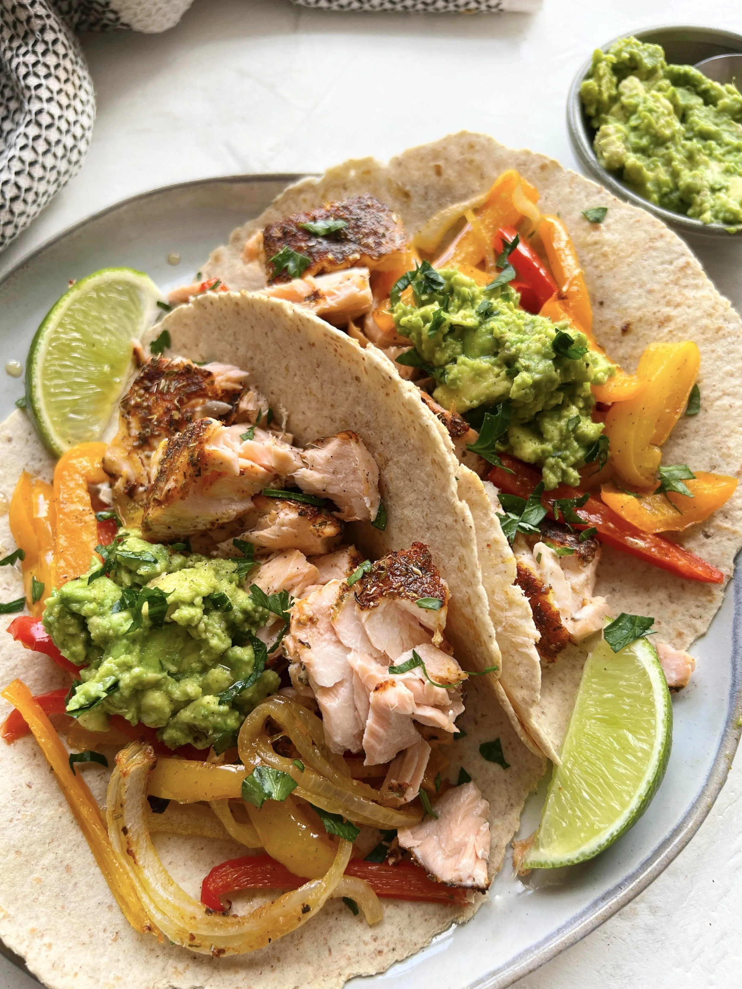 Sheet Pan Salmon Fajitas — Sammi Brondo NYC based Registered Dietitian Nutritionist