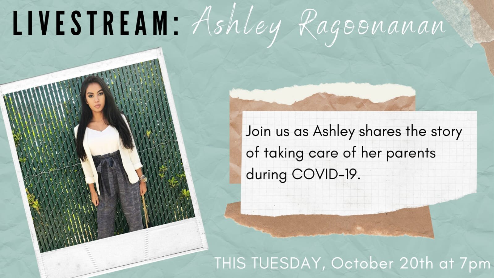 Live Stream Face Book Special Interview with Ashley Ragoonanan
