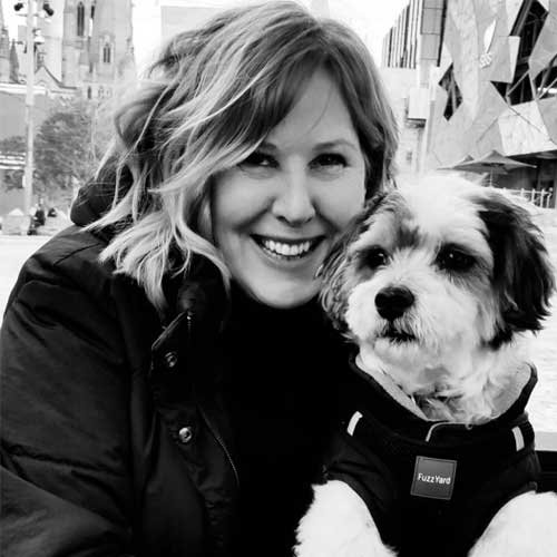 Jan Lynch with her pup Dougie P