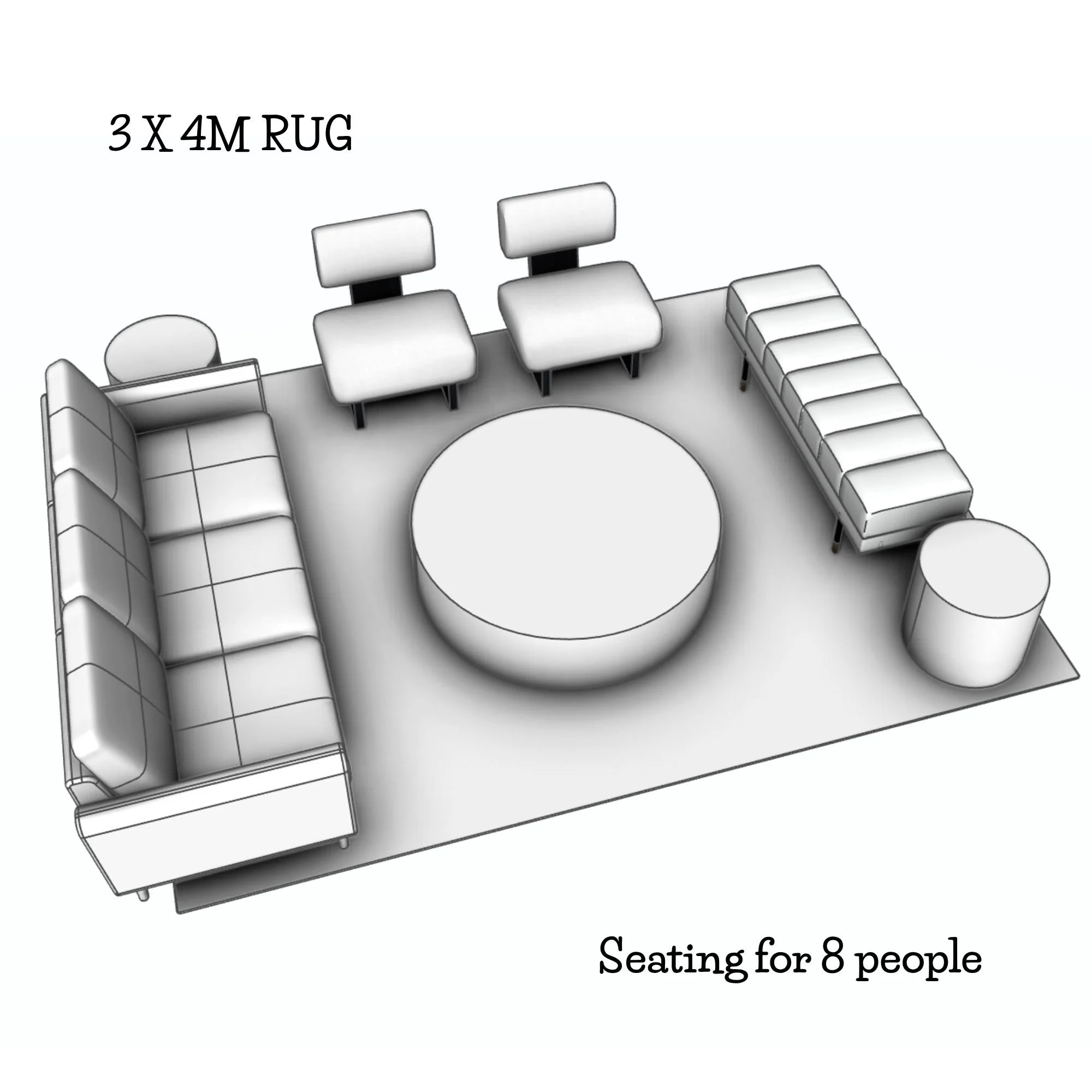 Seating 8 people with better scale furniture