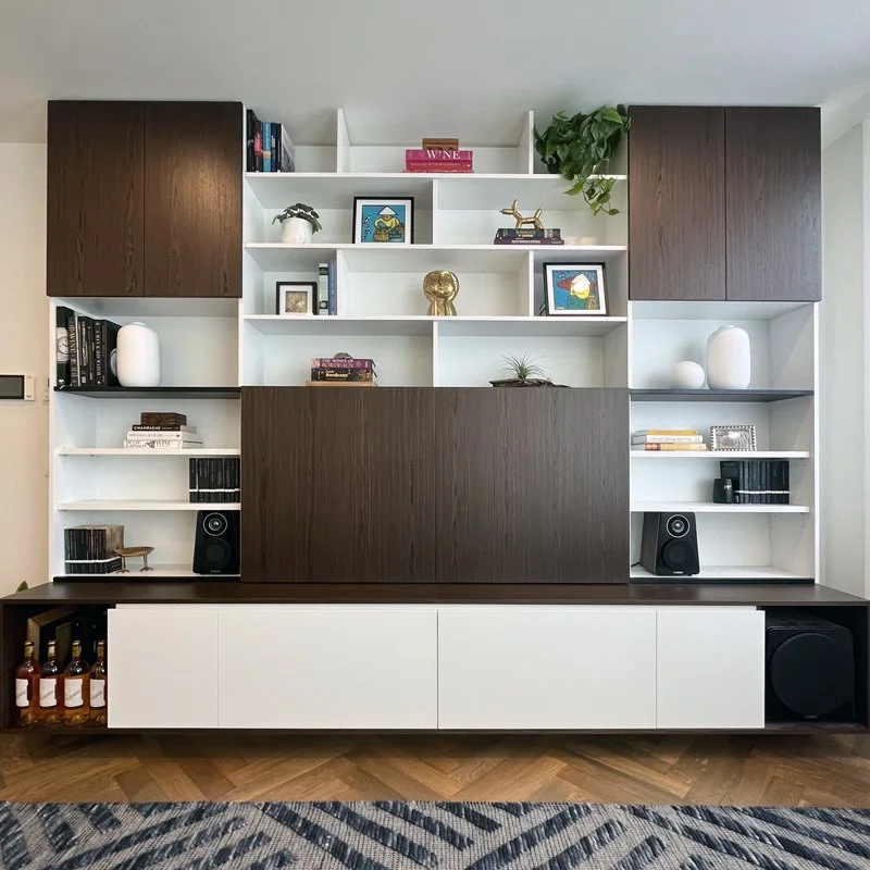 TV Hidden in custom joinery