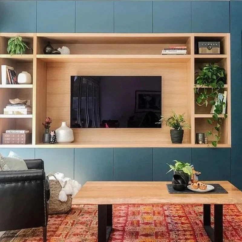 TV at the correct height built in to joinery