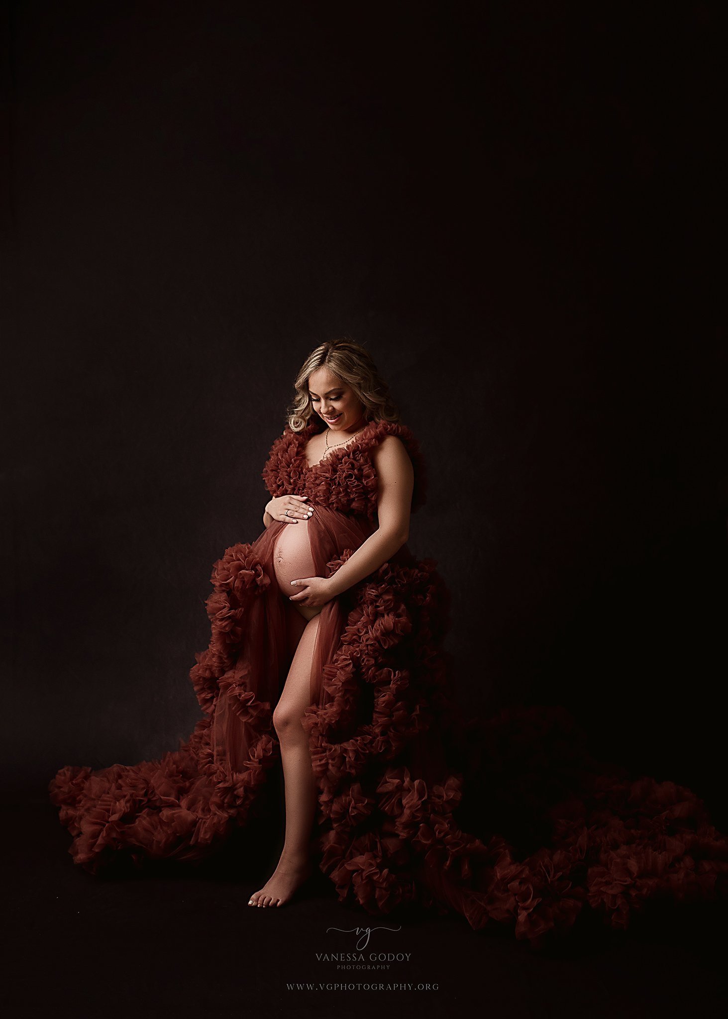  Davenport Iowa Maternity Photographer Bettendorf Iowa Peoria Illinois Studio with gowns dresses pregnancy photoshoot 