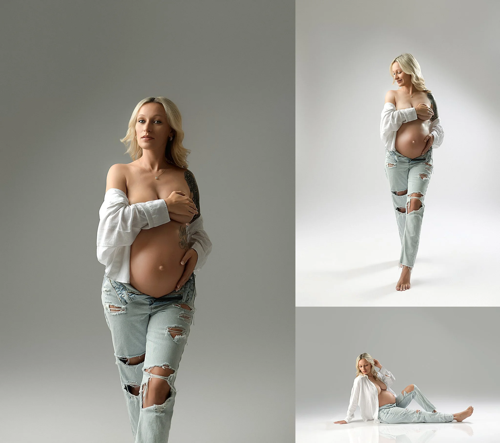 Studio maternity photoshoot in Bettendorf Iowa