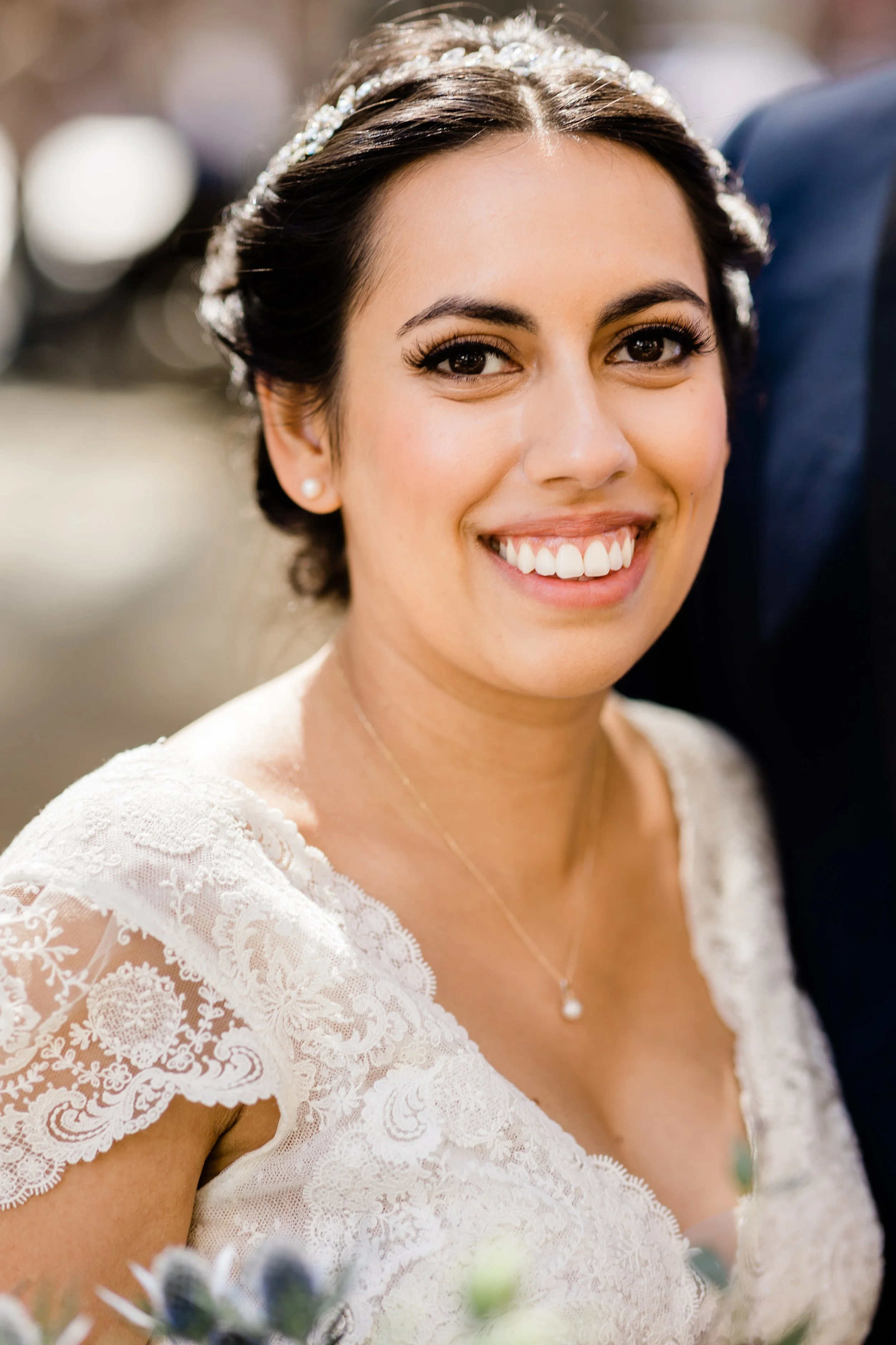  Photographer: Into Dust Photography  Real French Bride wearing Minimalist Natural Bridal Wedding Makeup with Pink Lip and False Lashes in Seattle 