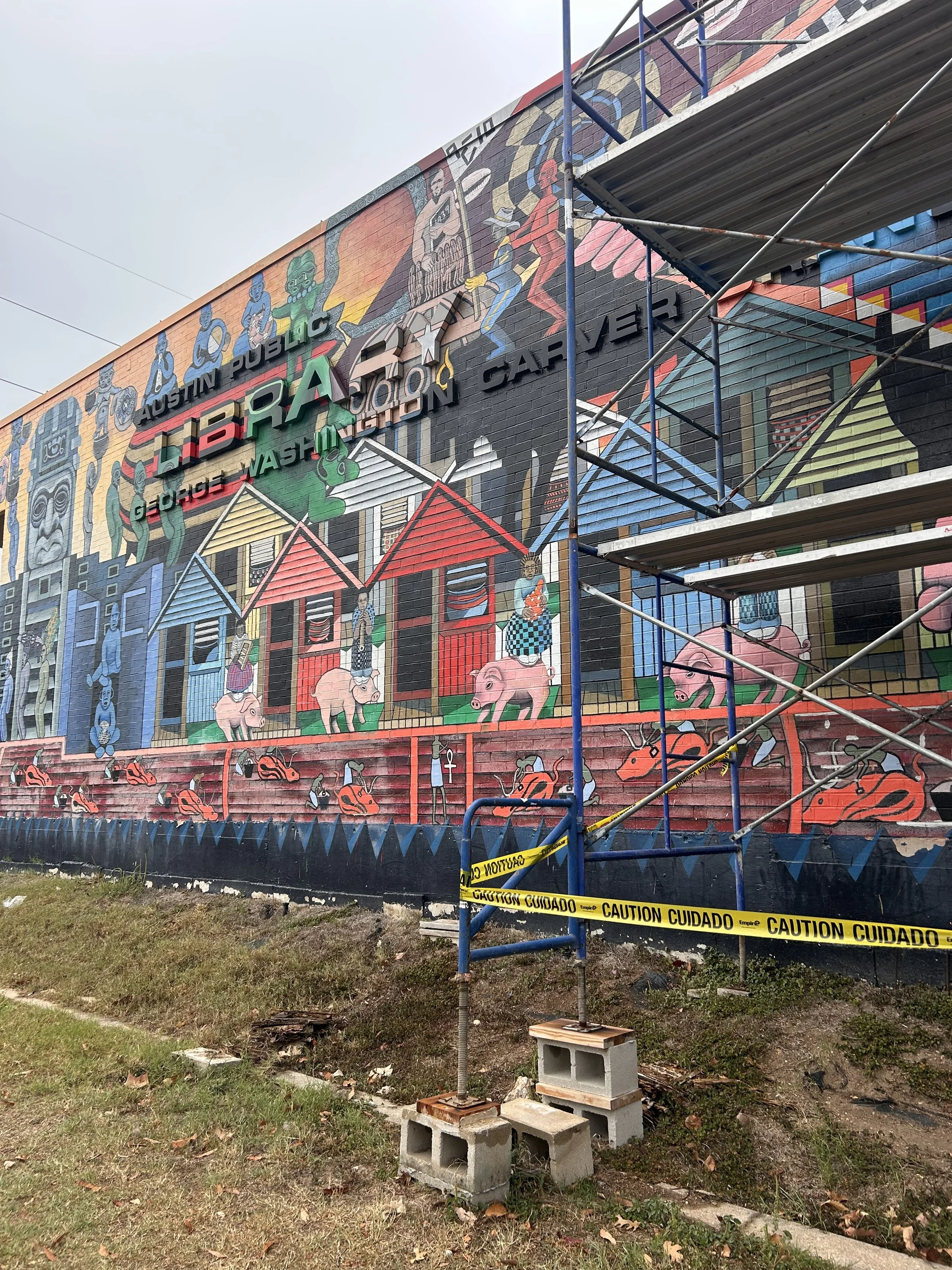 Carver Branch Library Mural by John Fisher , 2026 Photograph by Robin Lindsey