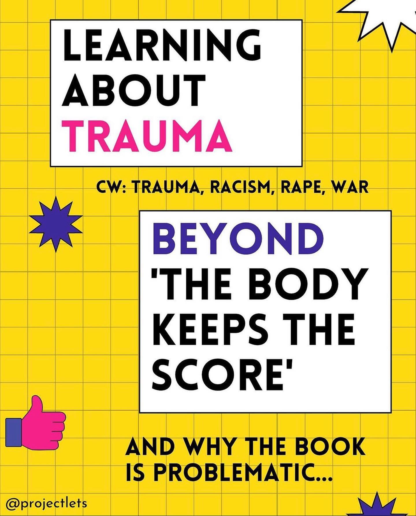 Learning about trauma beyond &lsquo;The Body Keeps the Score&rsquo; (and why the book is problematic)

🚩 CW: trauma, racism, rape, war 

🌱 What&rsquo;s wrong with TBKTS?
Held up as one of the most foundational and cornerstone books about trauma, TB