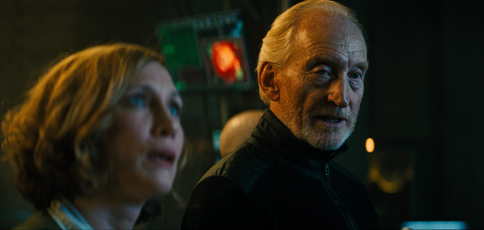 Vera Farmiga and Charles Dance in Godzilla II: King of the Monsters. Photo: Warner Bros