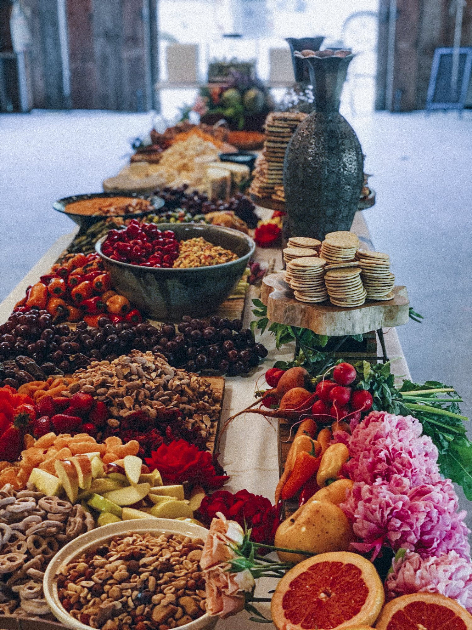 large grazing board display for wedding event in portland oregon