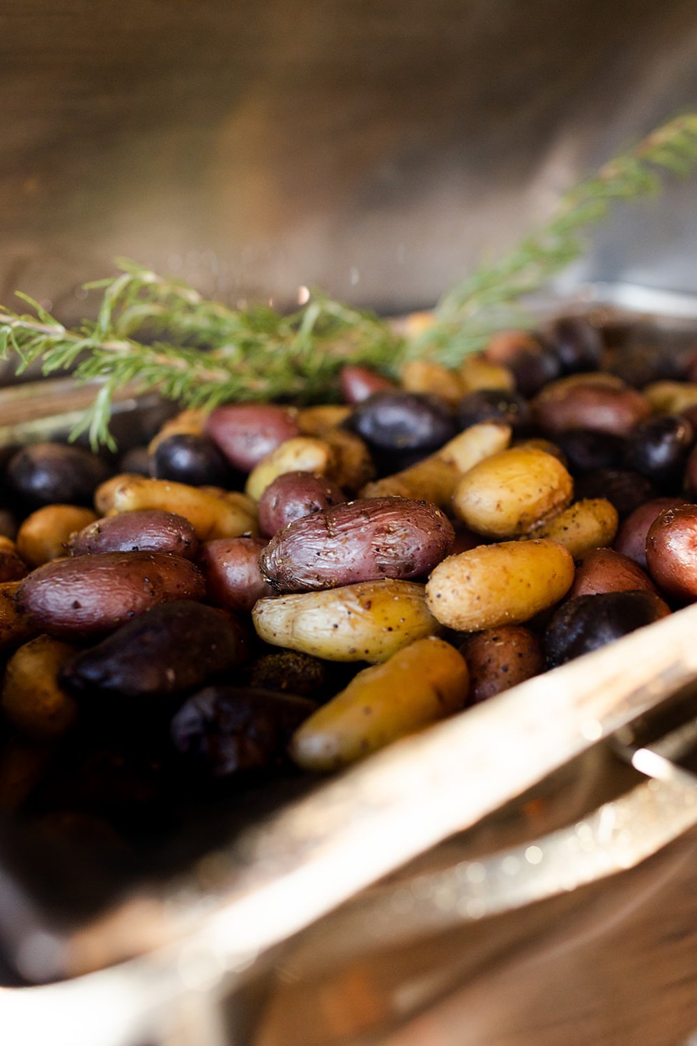 roasted baby potatoes served as vegetarian option for wedding