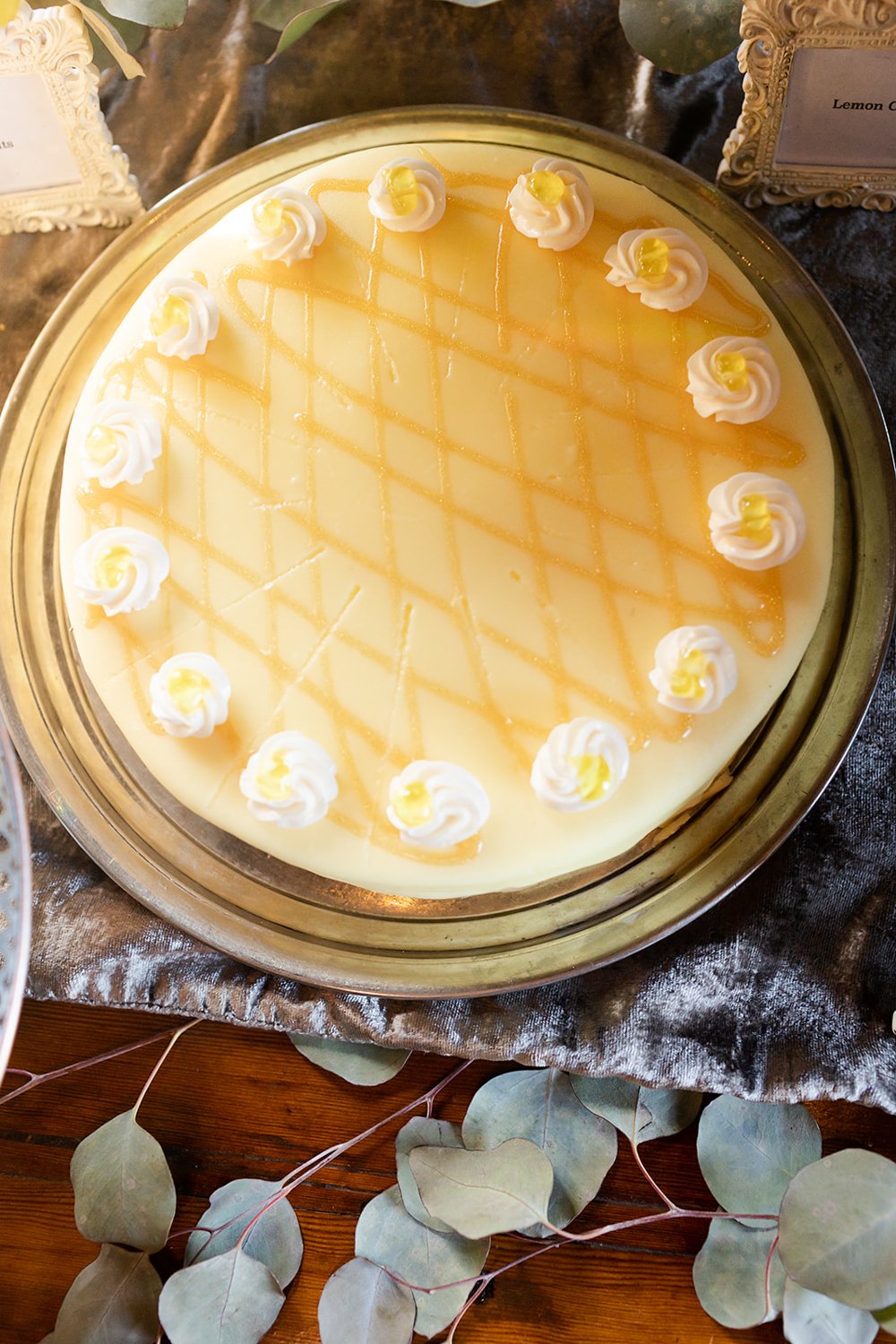 simple lemon cake for dessert at wedding