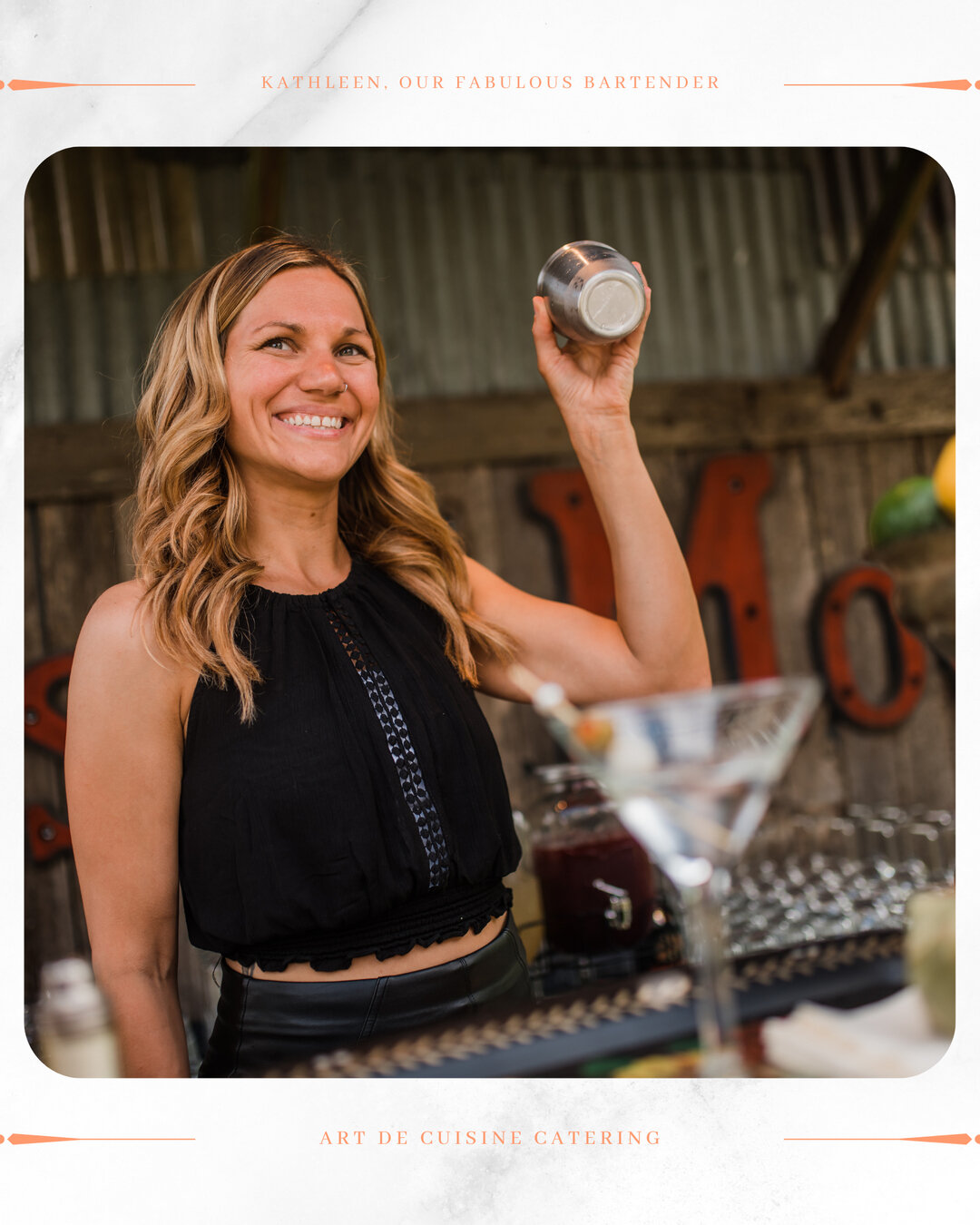 What better way to celebrate World Cocktail Day than with a shoutout to one of our amazing bartenders?​​​​​​​​​
Meet Kathleen, shaking things up with her irresistible concoctions. ✨ 

Kathleen is one of our master mixologists, expertly blending fresh