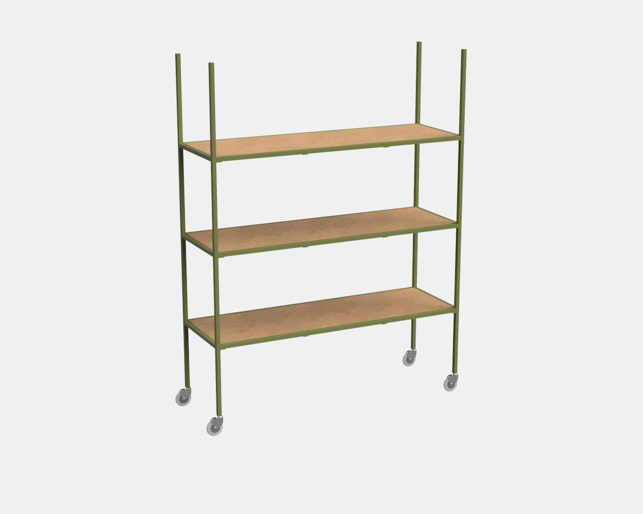 Mullen 3-Shelf Studio Rolling Rack