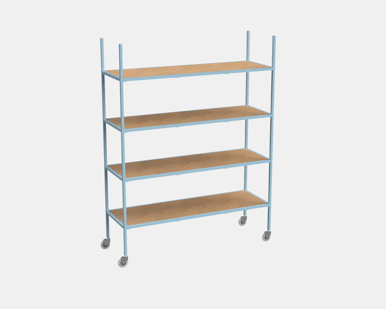 Mullen 4-Shelf Rolling Rack