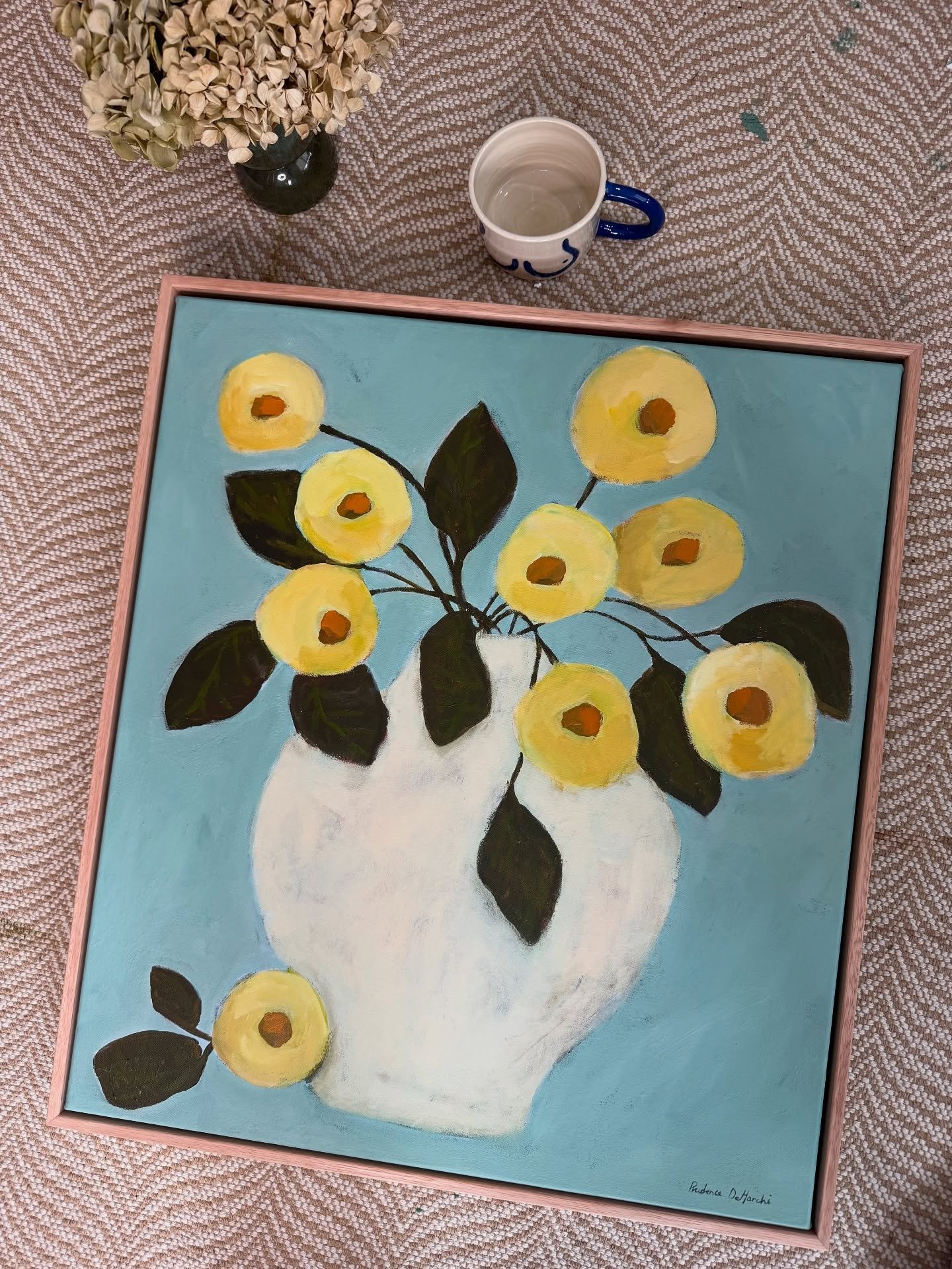 Fresh from the studio.

This colour was the most popular out of the background options. &ldquo;French Florals&rdquo; is now available on my website :) 

Don&rsquo;t forget:

- 25% off EOFY25
- Free framed canvas print with every original purchase (wo