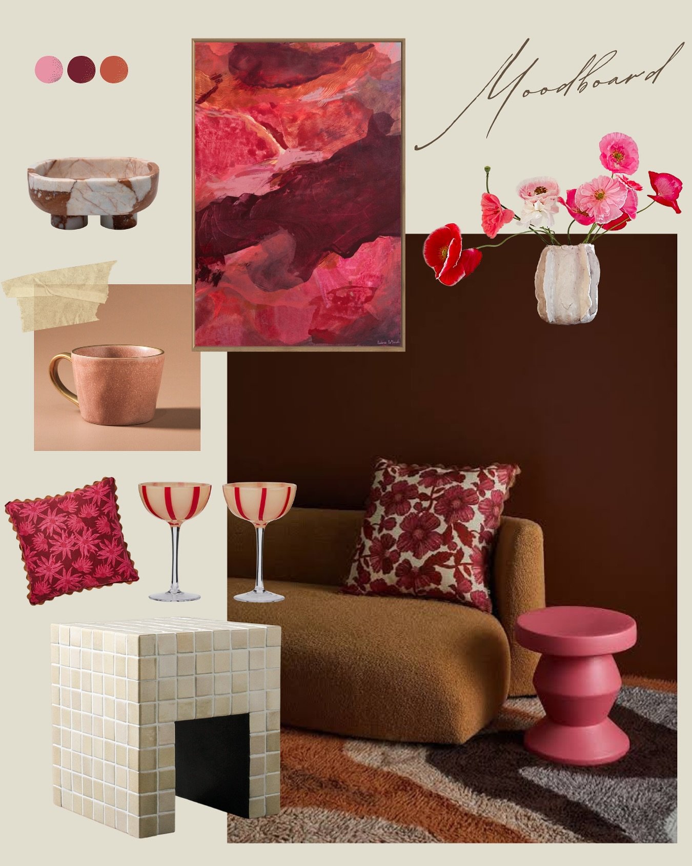 Ooohhh it&rsquo;s time for another Moodboard moment!

This piece &lsquo;Feels Like A Friday&rsquo; gives that exact vibe! Time to settle into some red wine or even a cocktail with some good friends, good food and big laughs. 

The colours in this pie