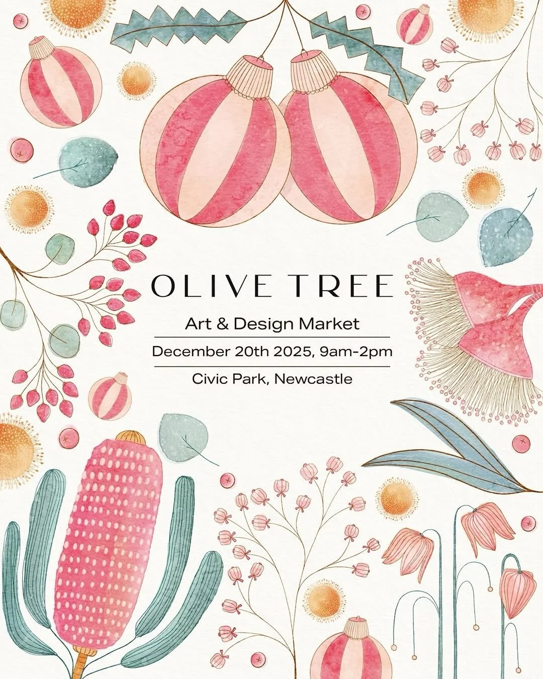 I&rsquo;m so excited for this weekend! 🎄🎄🎄

@olivetreemarket here I come!!!! 

Saturday 20th December at Civic Park, Newcastle.

I&rsquo;m binging along so much goodness!! 🌟🌟🌟

- A whole bunch of mini and medium sized originals
- A sized fine a