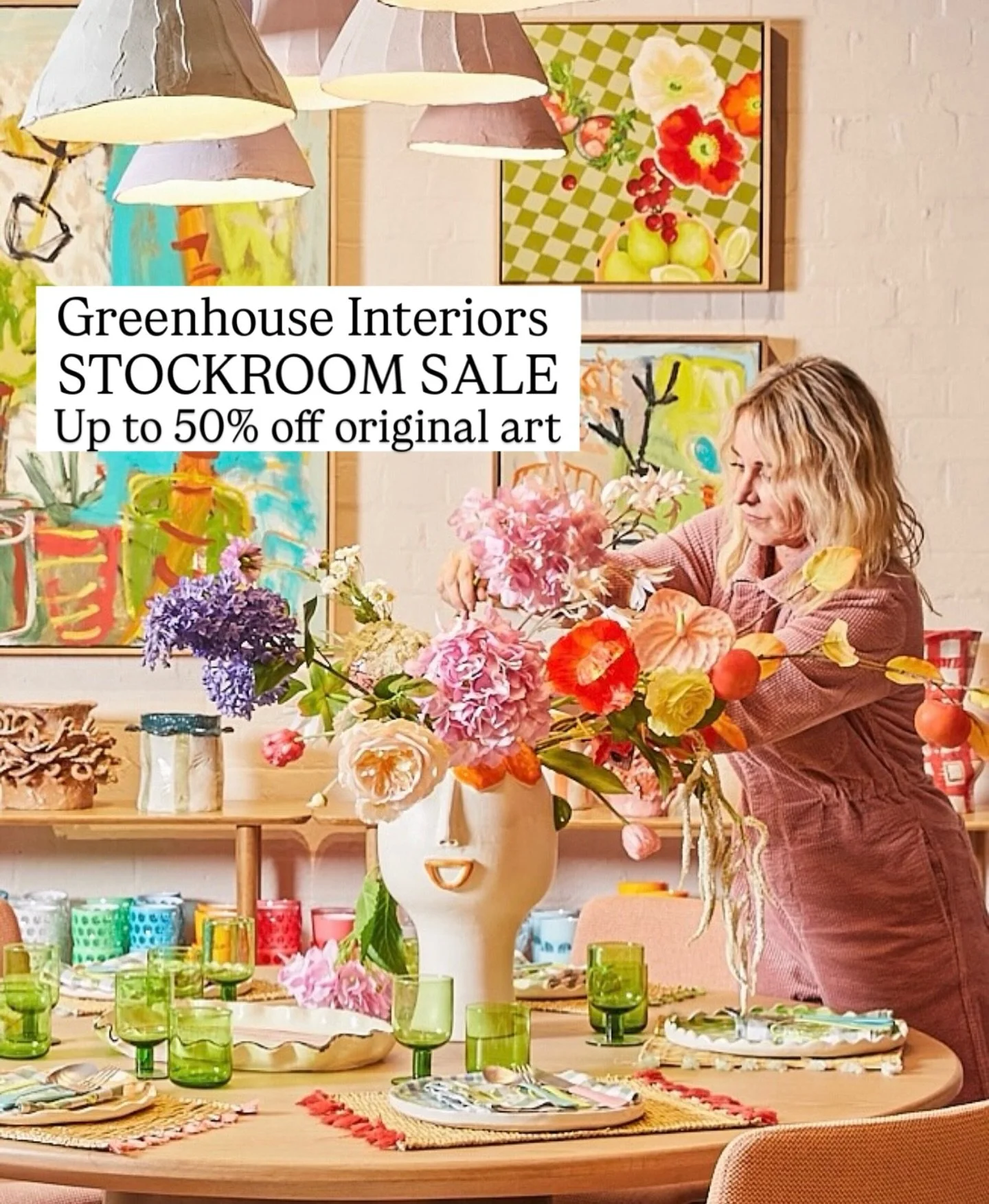 Hey guys- The one and only Greenhouse Interiors are having a once off stockroom sale on a selection of their originals!! 

Launches 8pm tonight.

Go and take a look 💕💕💕