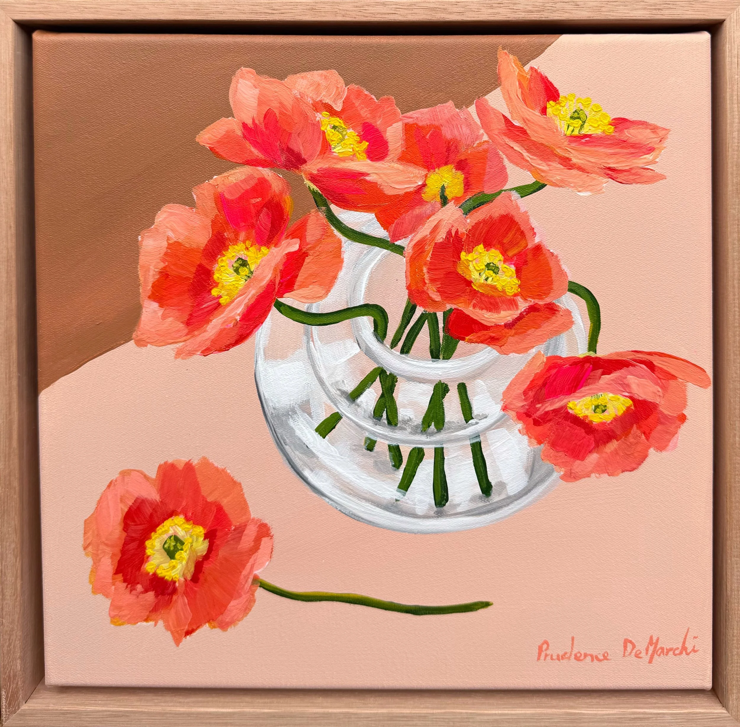 Poppies from Above | Floral Abstract Original Artwork