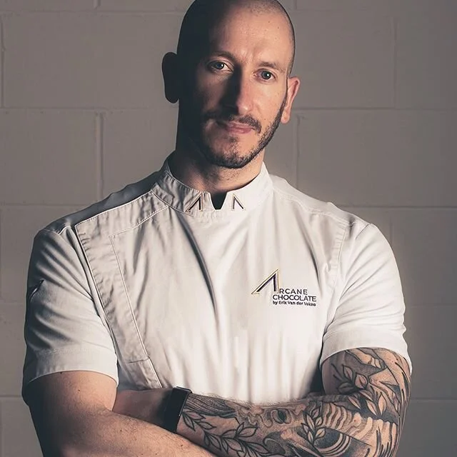 Meet Erik Van der Veken
Guest chef of my magnificent 7 collection! 
Belgian Chocolatier with vast experience in London, Middle East, Asia and owner of Arcane Chocolate. Sought after pastry trainer and recipe developer 
Item: Banana, coconut and hazel