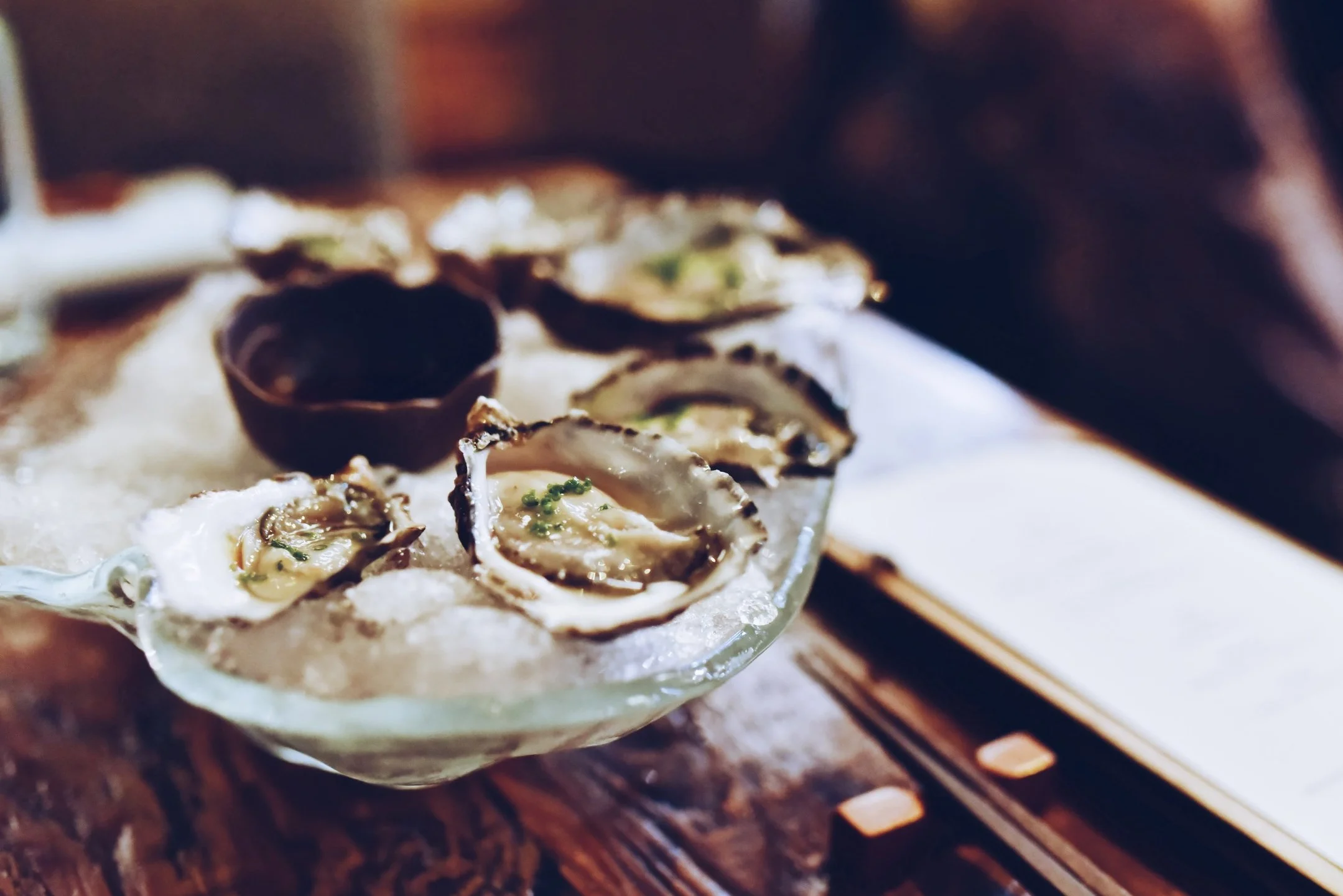 Oysters at Devonport’s seafood restaurant, Pearl Oyster Bar & Cafe