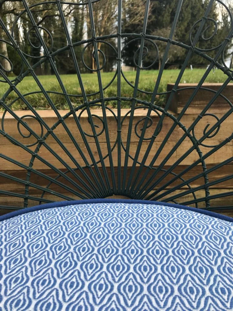 Thibaut blue topiary seat pad