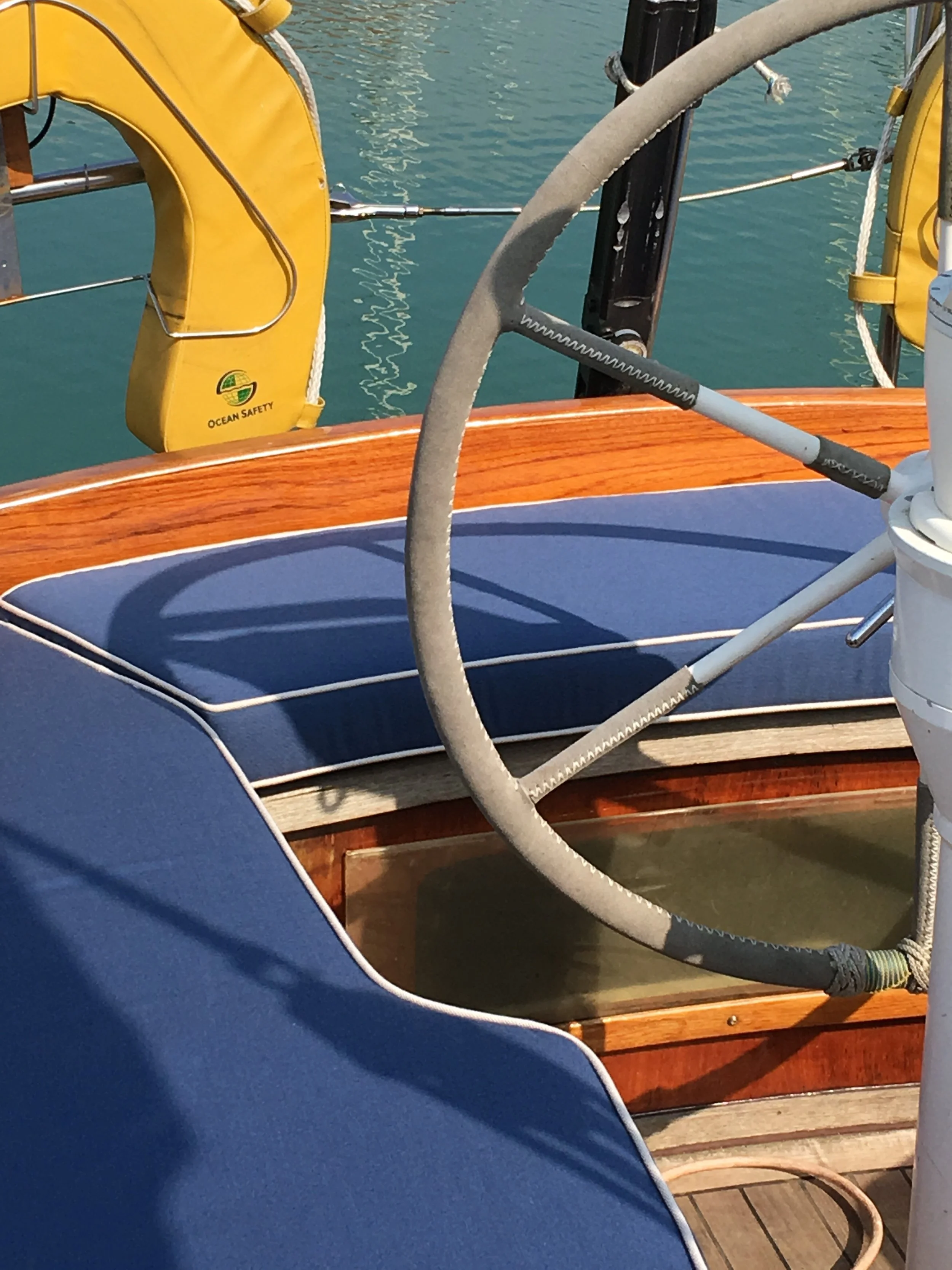 Riviera blue boat cushions