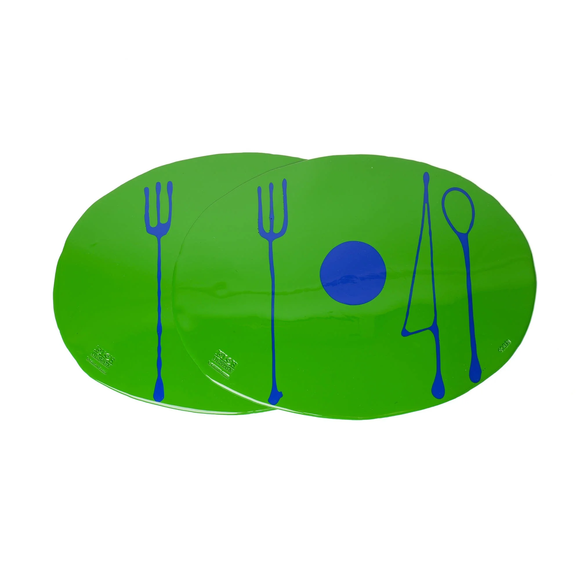 Table-Mates Placemat Set of Two - Matt Green, Blue 2