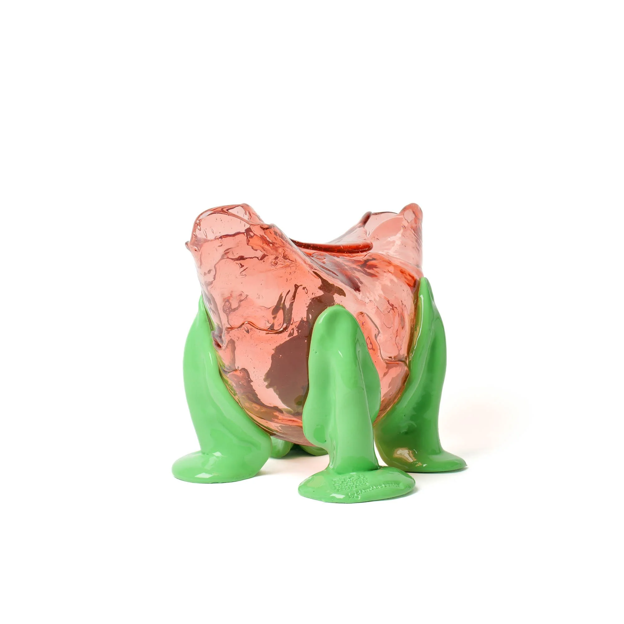 Fioca Vase - Clear Antique Pink, Dark Mint