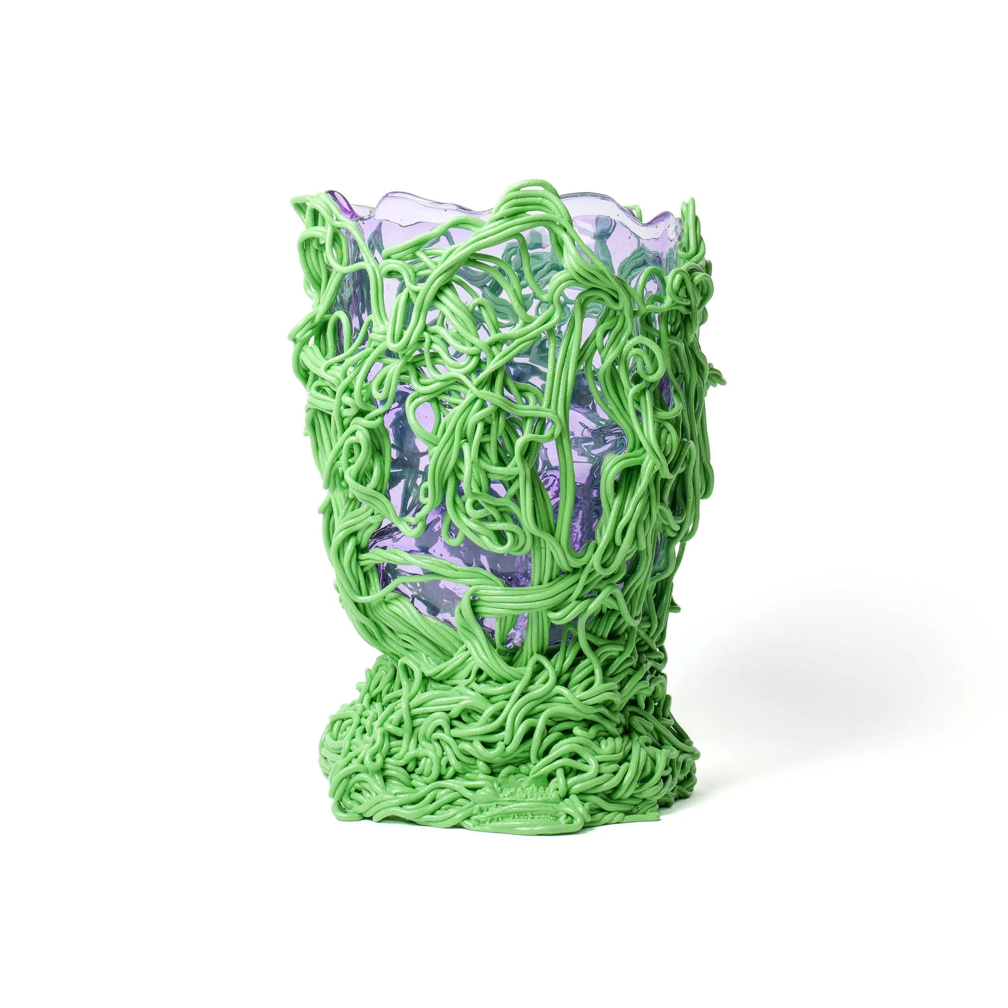 Spaghetti Special Vase - Clear Lilac, Matt Dark Mint