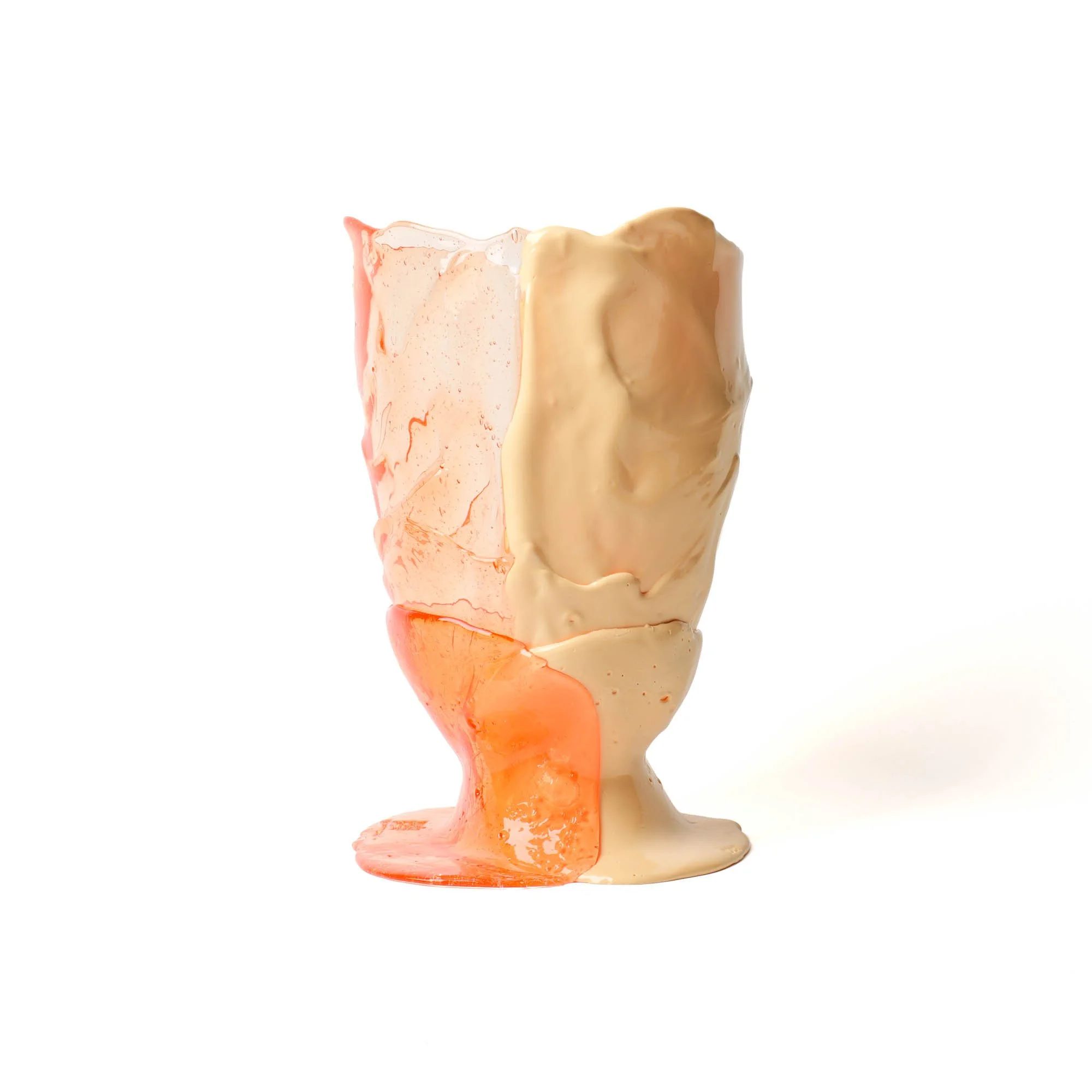 Twins C Vase - Clear Light Ruby, Peach