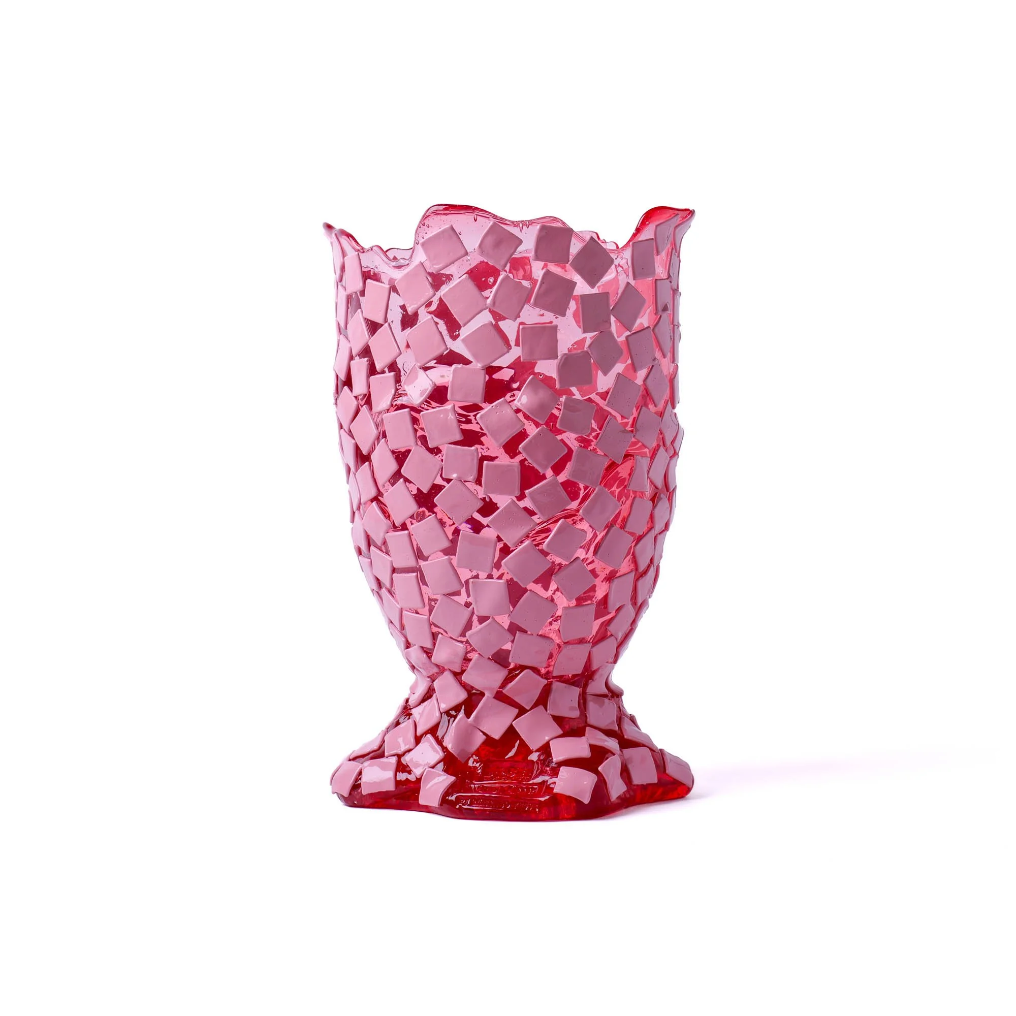 Rock Vase - Clear Light Fuchsia, Mauve