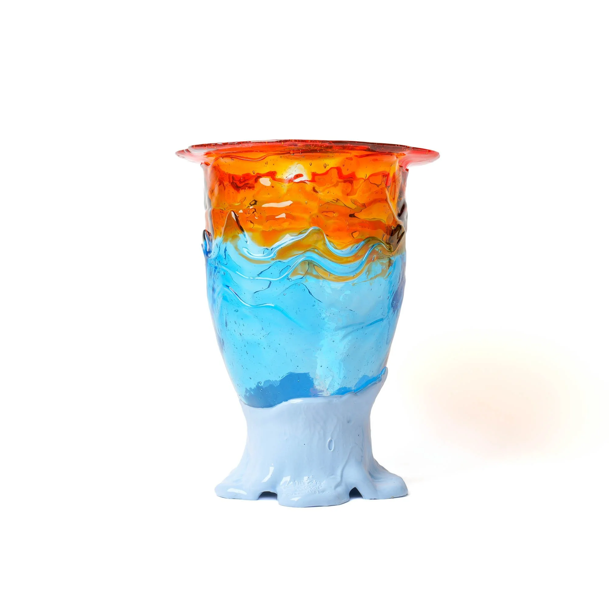 Flower Vase - Clear Orange, Light Blue, Periwinkle