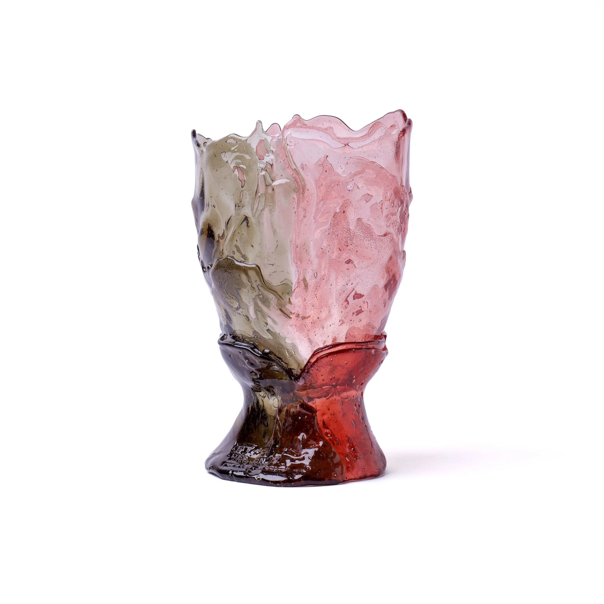 Twins C Vase M - Clear Pink and Fumè