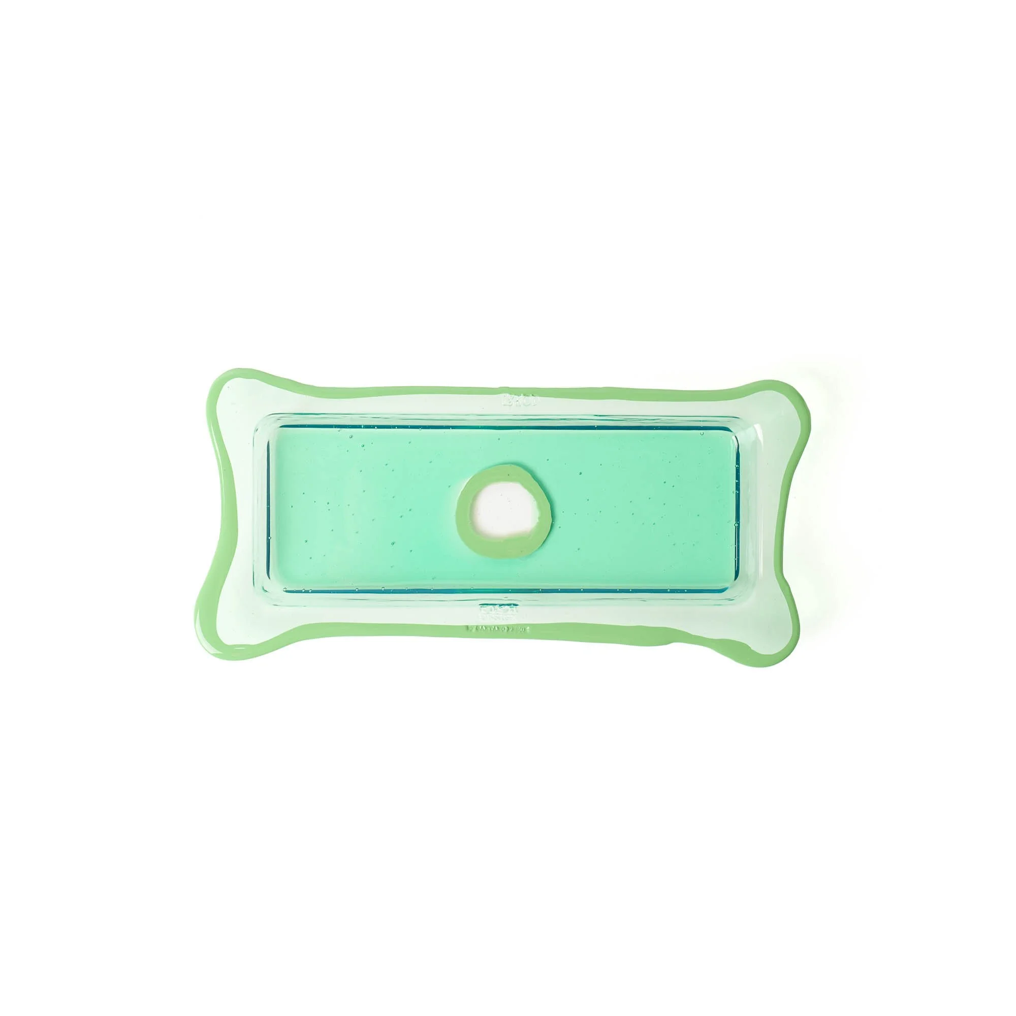 Try Tray Rectangular - Clear Aqua, Dark Mint