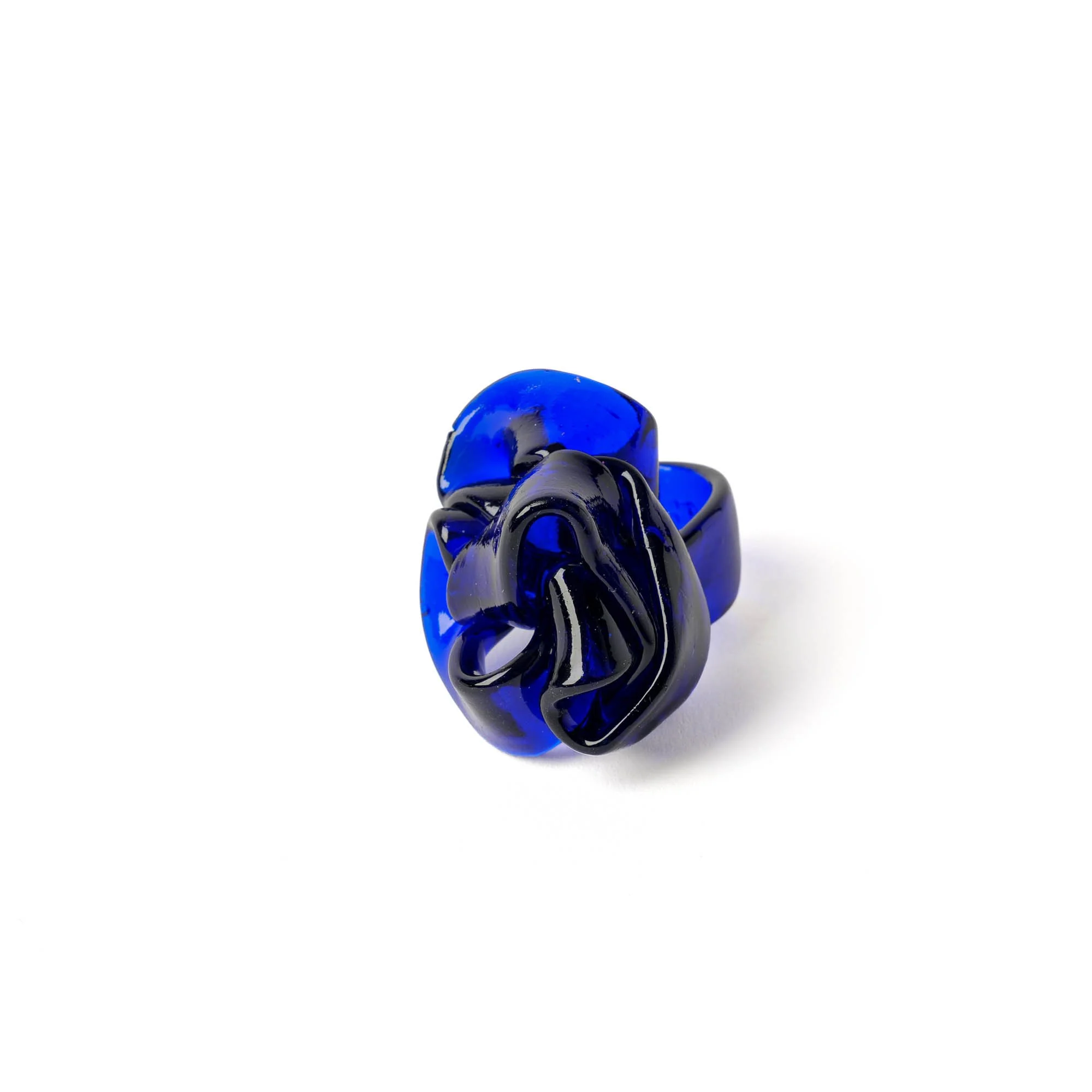 Ribbon Ring - Clear Blue