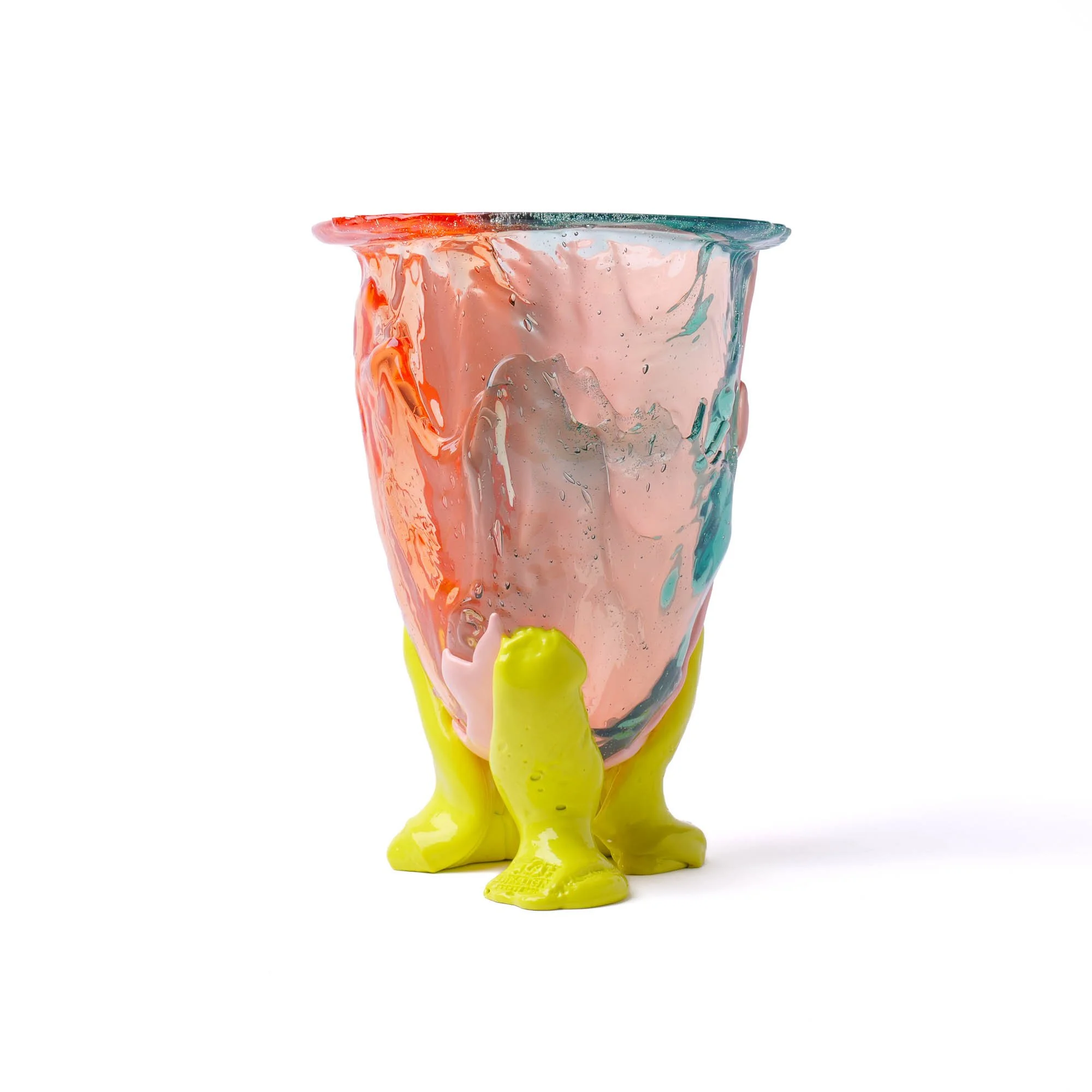 Amazonia Vase M - Aqua, Light Ruby, Salmon, Fluo Yellow 2