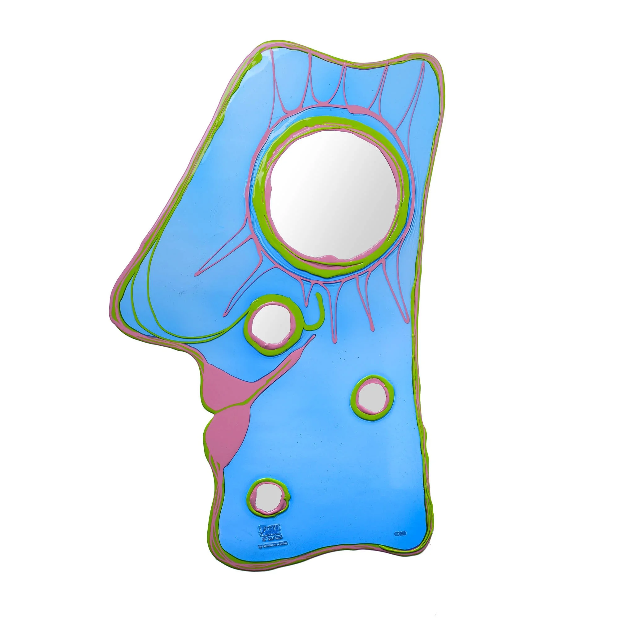 Look At Me Mirror - Clear Light Blue, Lime, Mauve