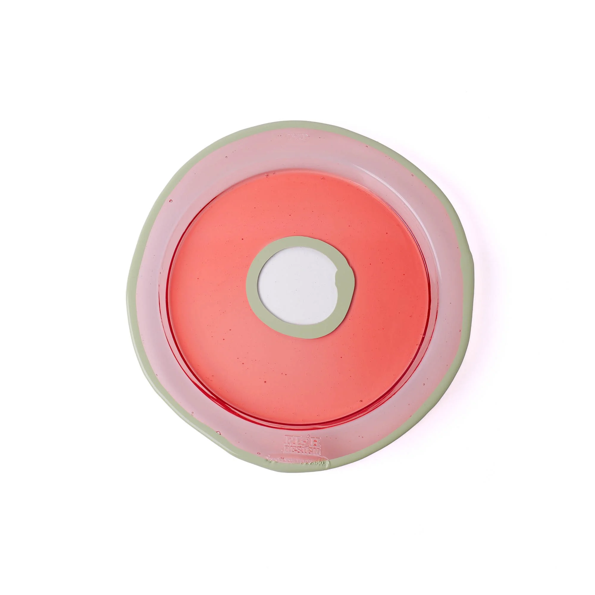 Try Tray Round - Clear Light Ruby, Olive