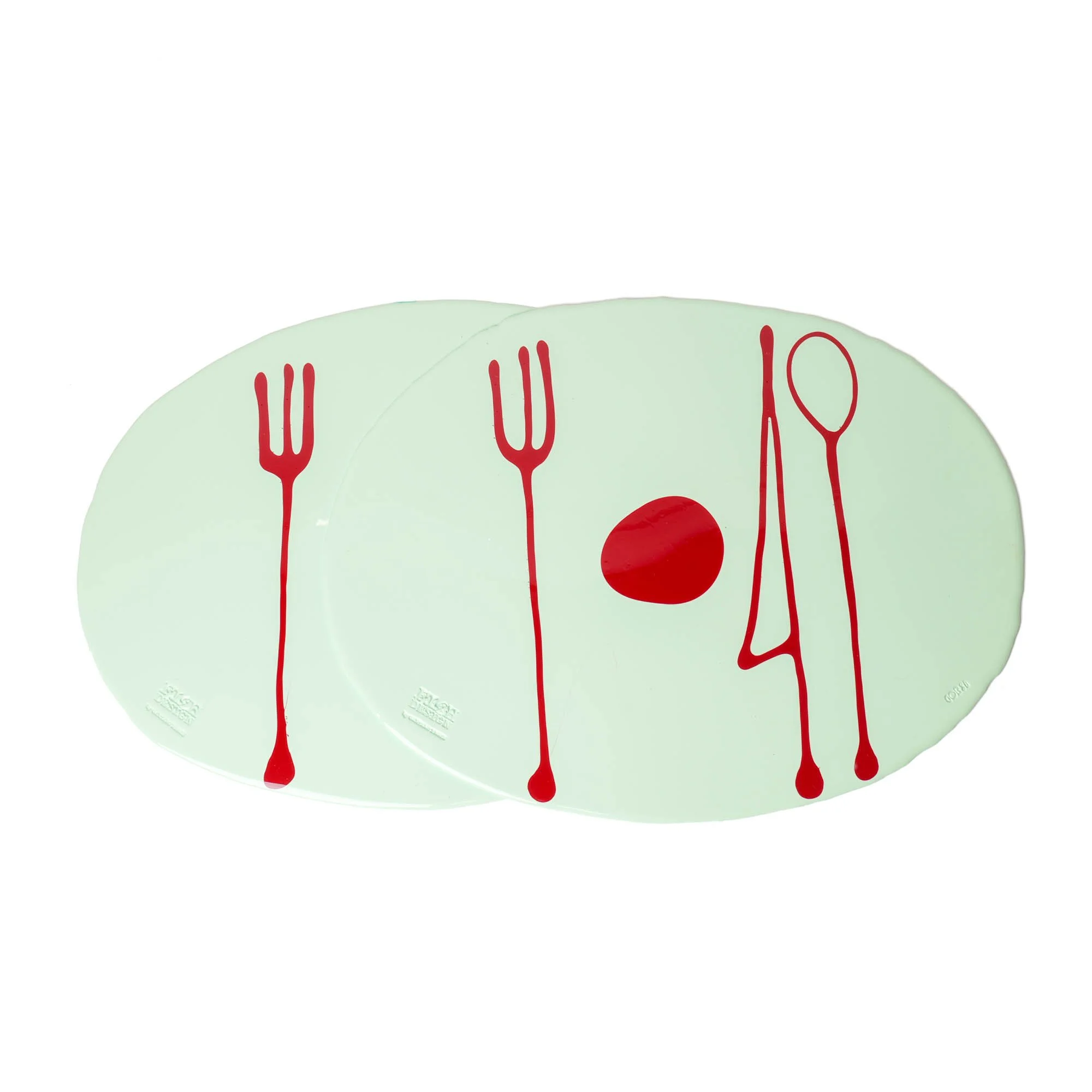 Table-Mates Placemat Set of Two - Matt Mint, Red