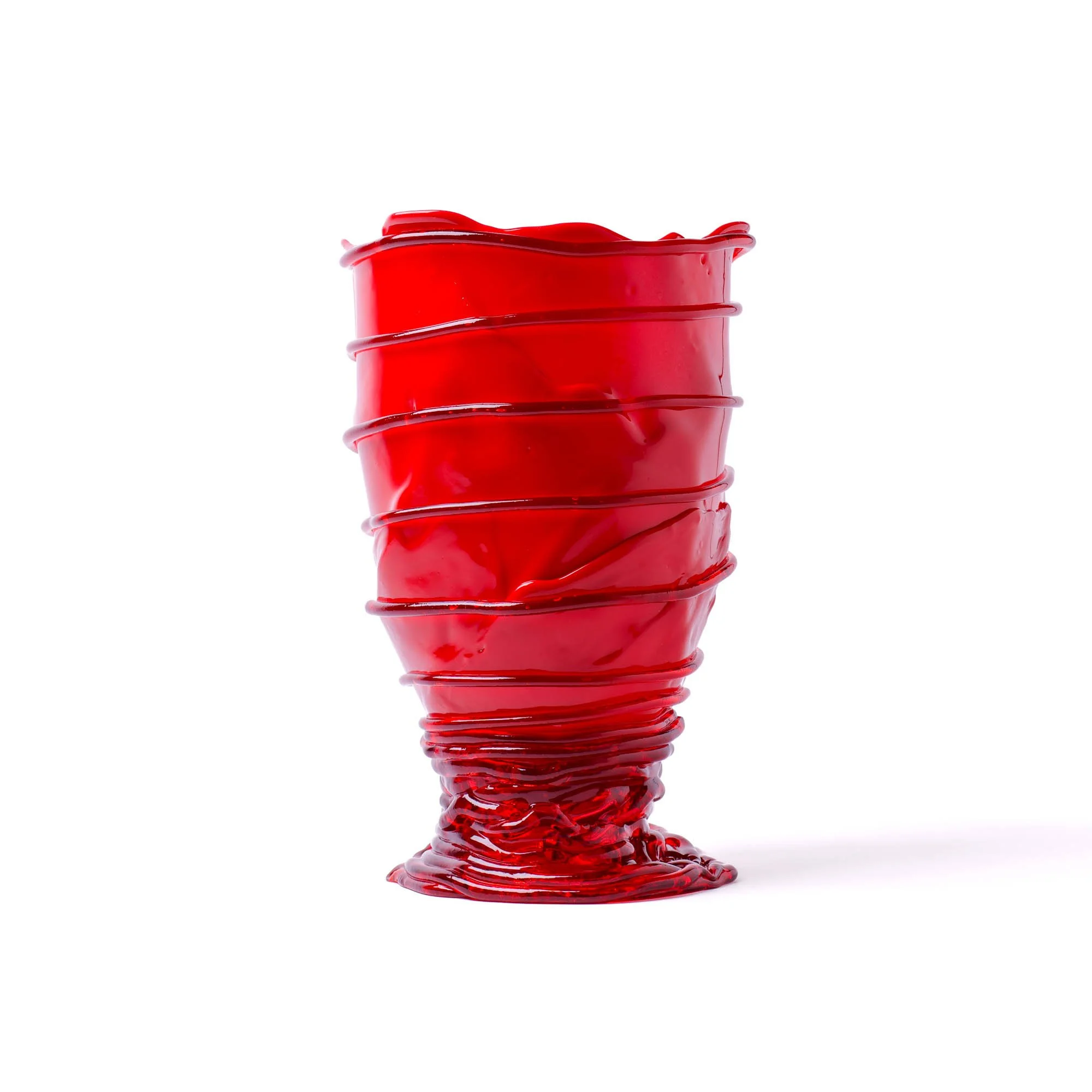 Pompitu II Vase - Matt Red, Clear Red