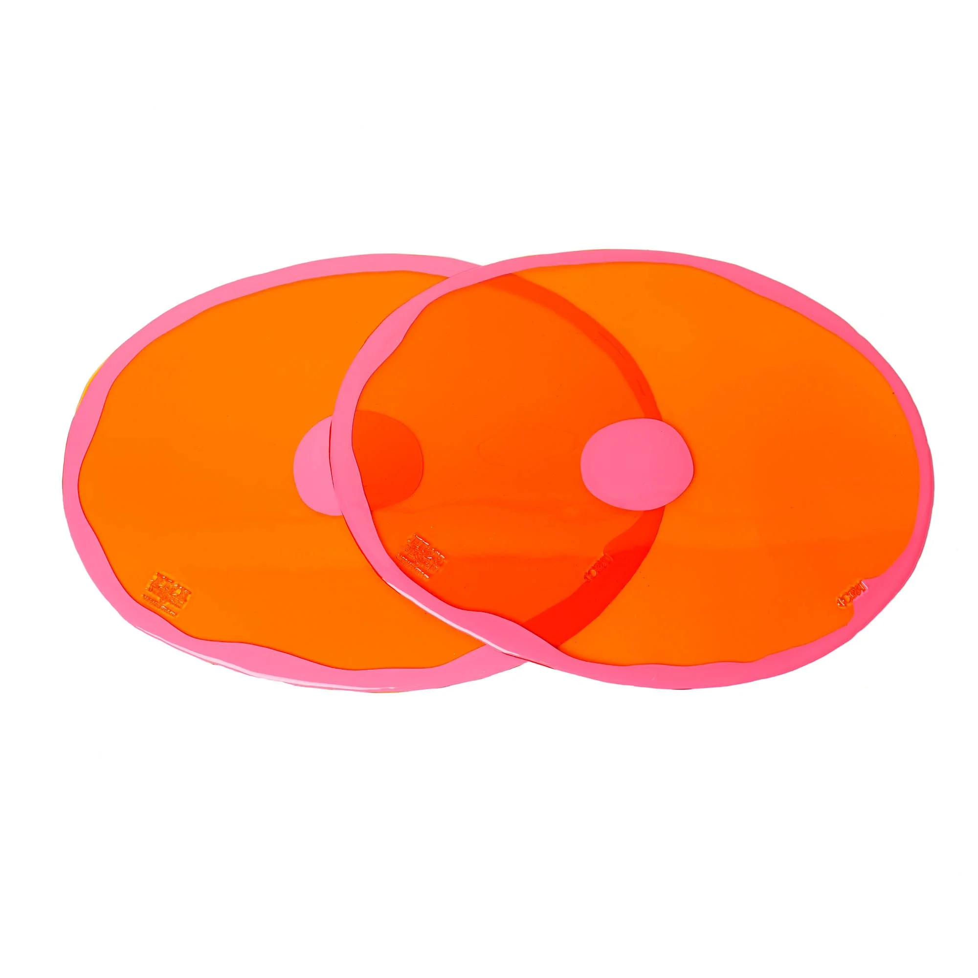 Table-Mates Placemat Set of Two RO - Clear Orange, Fuchsia