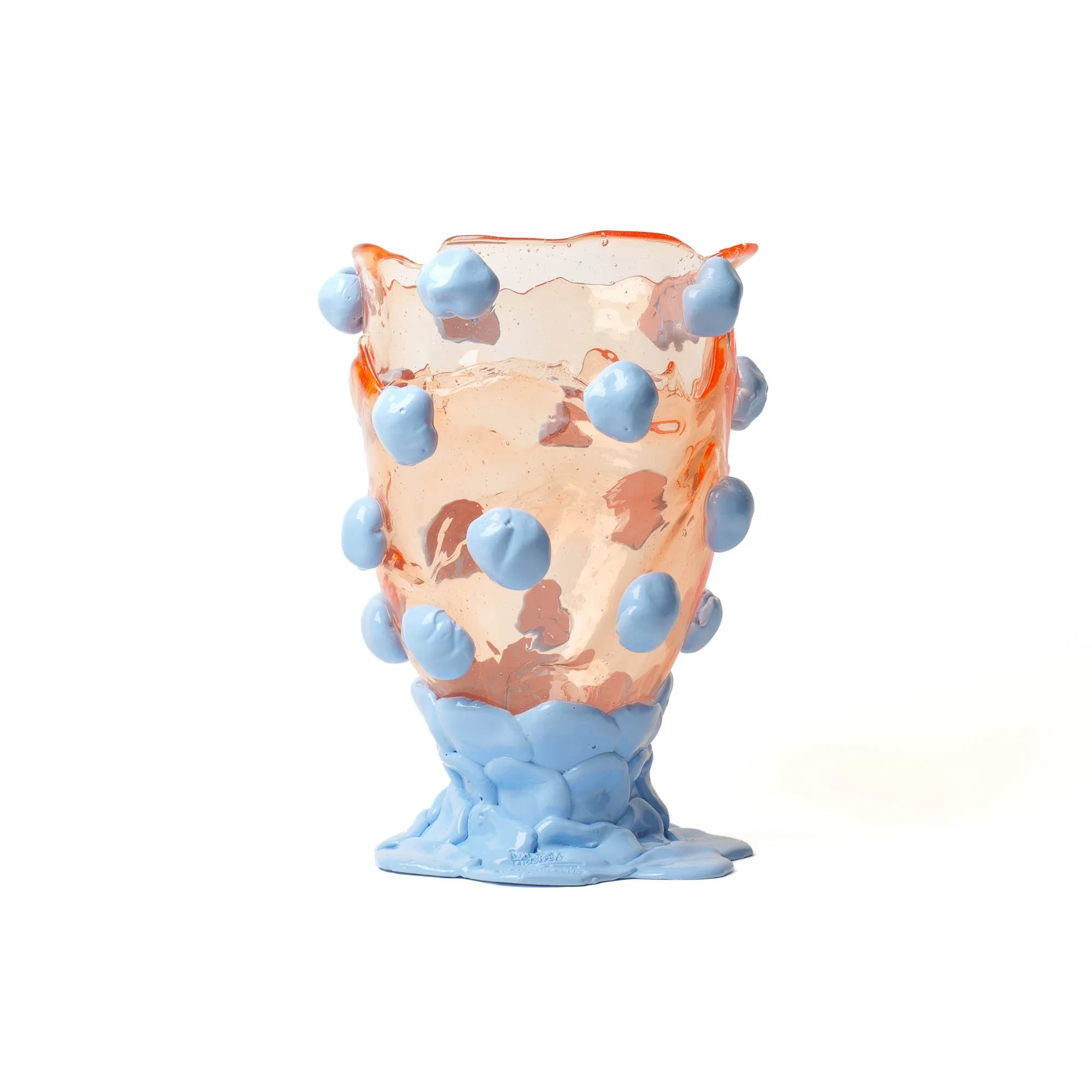 Nugget Vase - Clear Light Ruby, Periwinkle