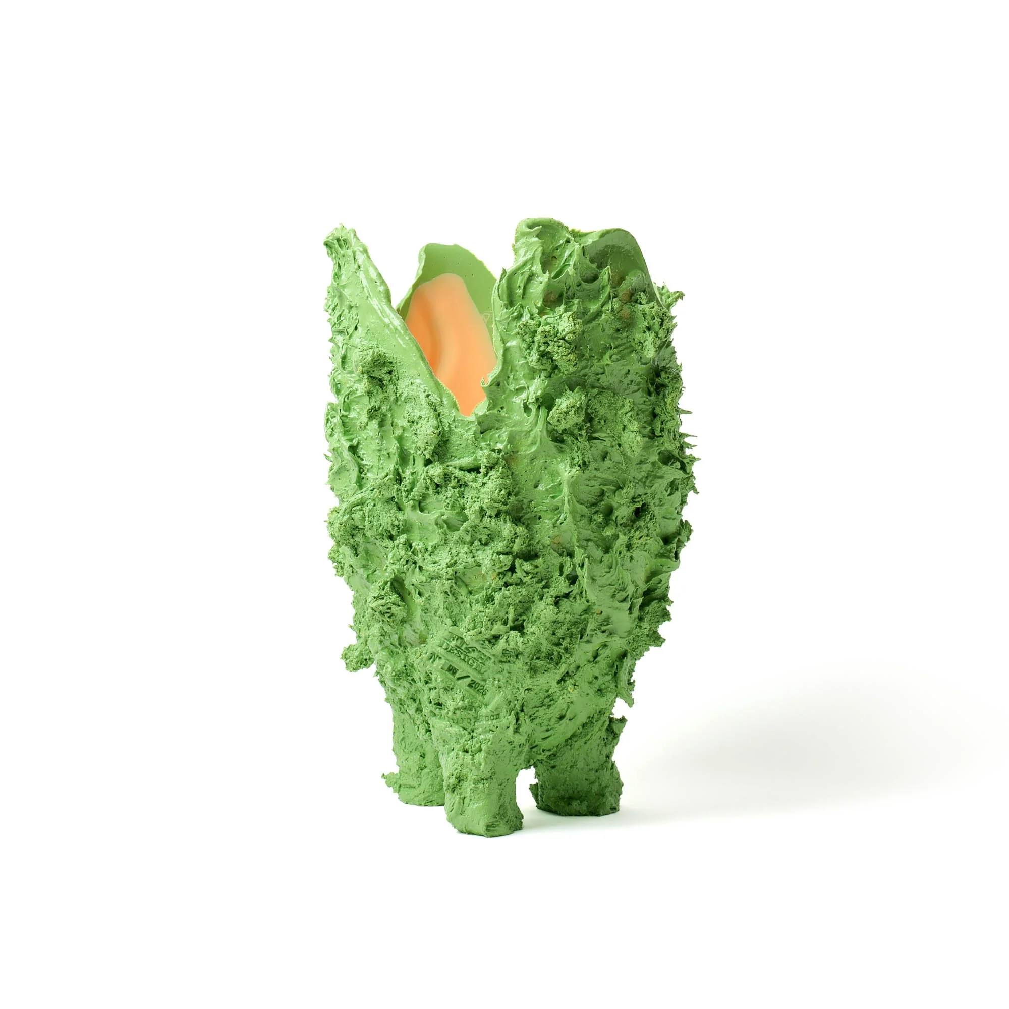 Lava Vase - Dark Mint, Peach