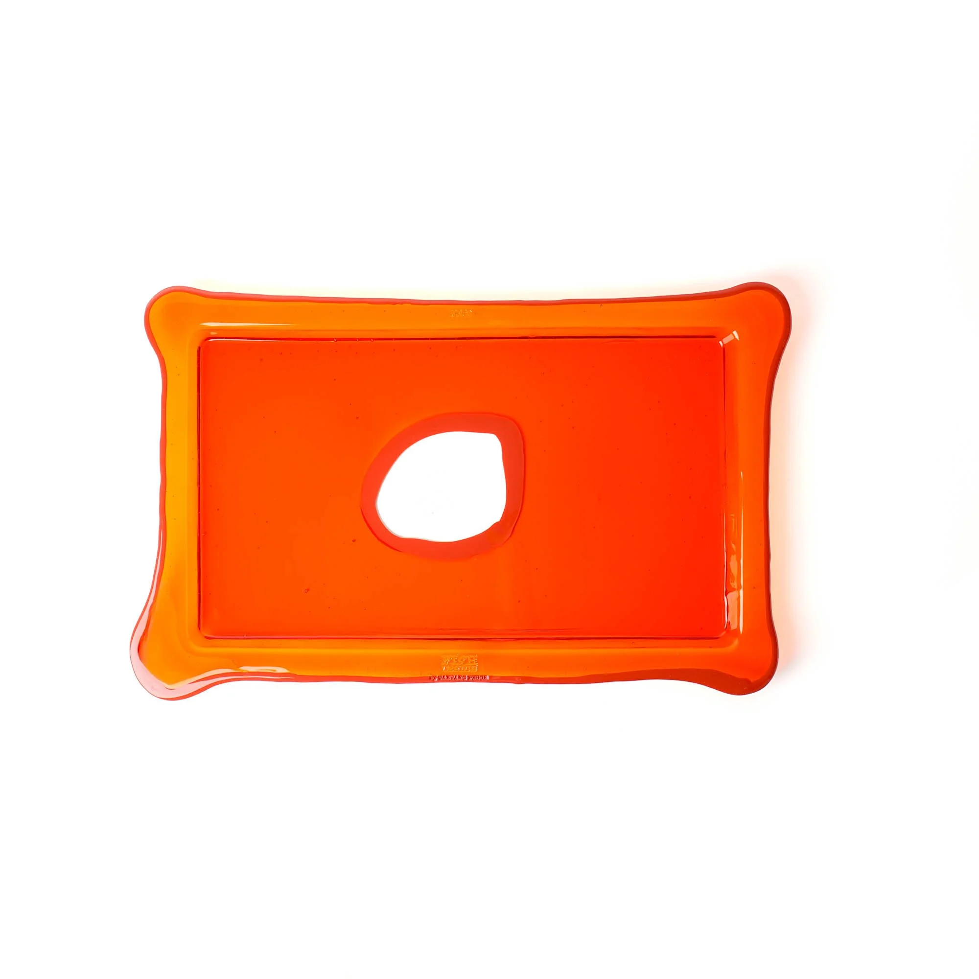 Try Tray Rectangular - Clear Orange, Terracotta