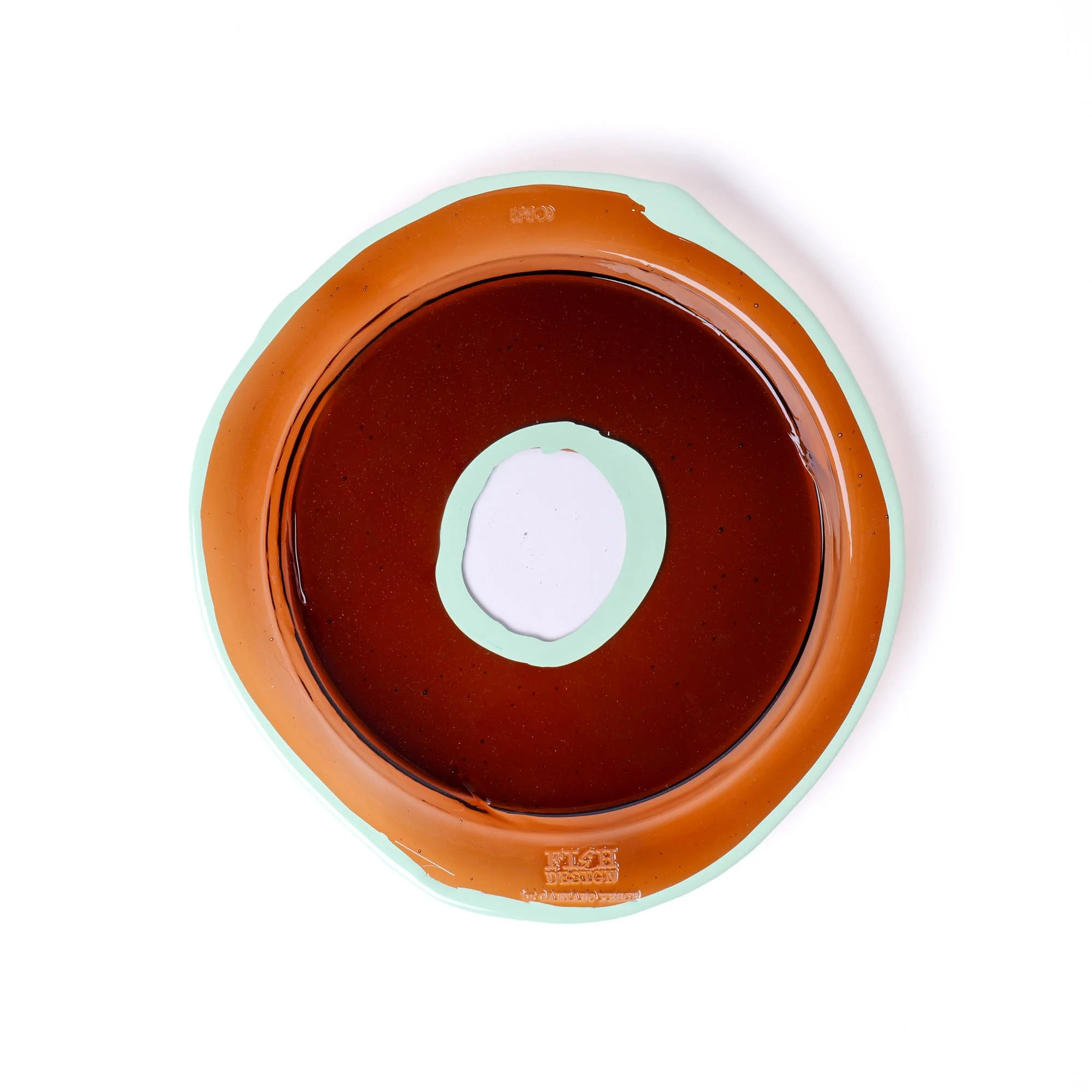Try Tray Round - Clear Brown, Aqua