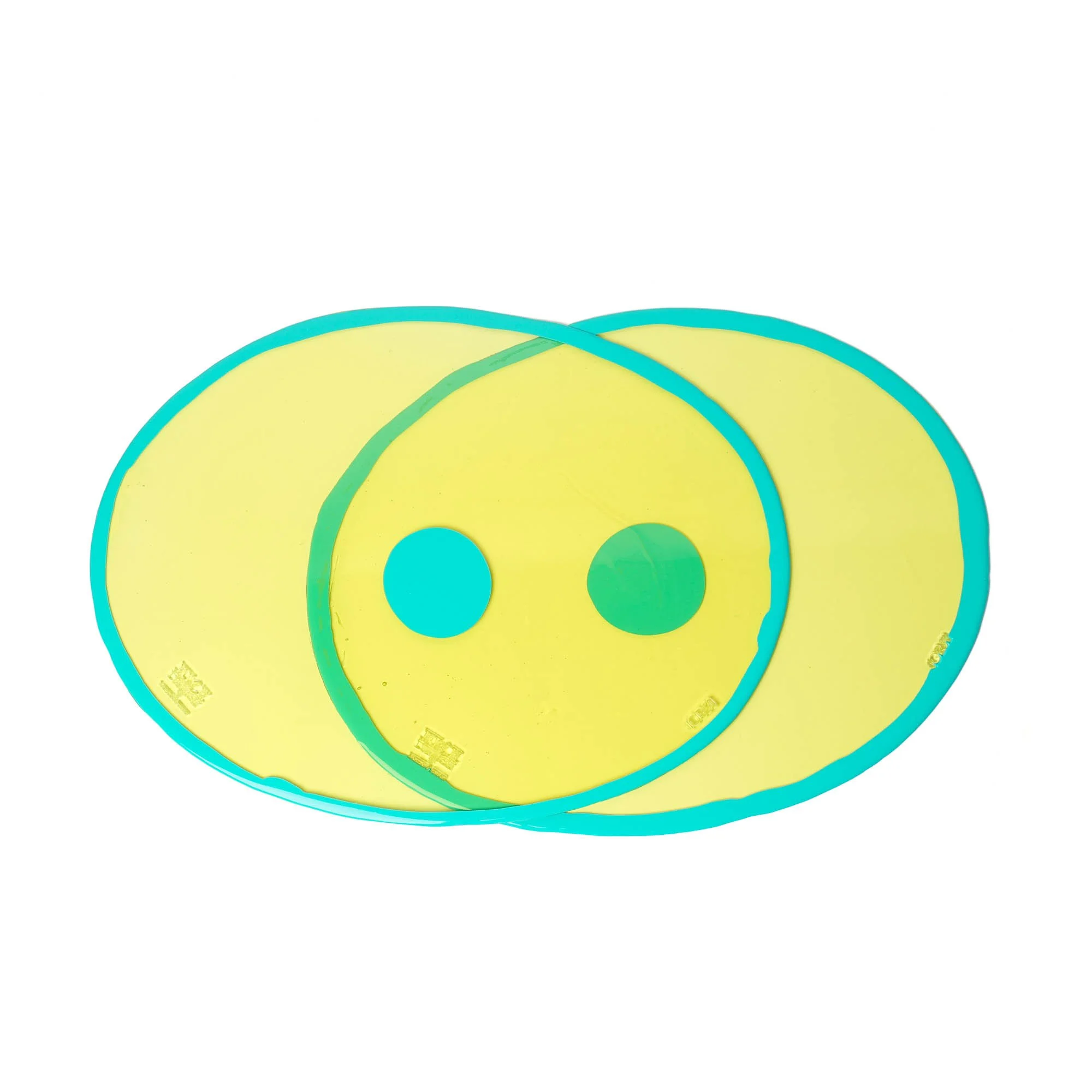 Table-Mates Placemat RO Set of Two - Clear Yellow, Turquoise