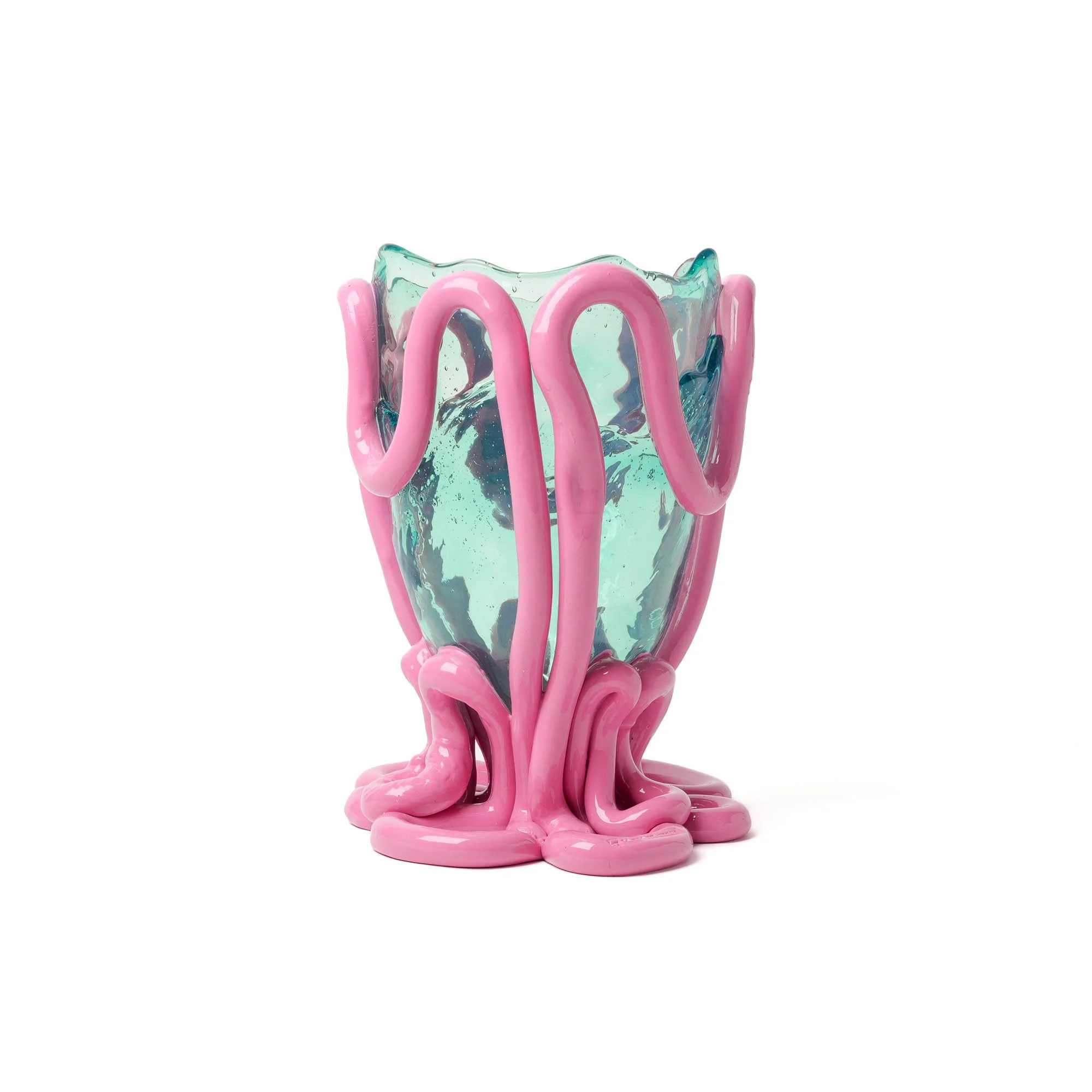 Indian Summer Vase M - Clear Aqua, Mauve