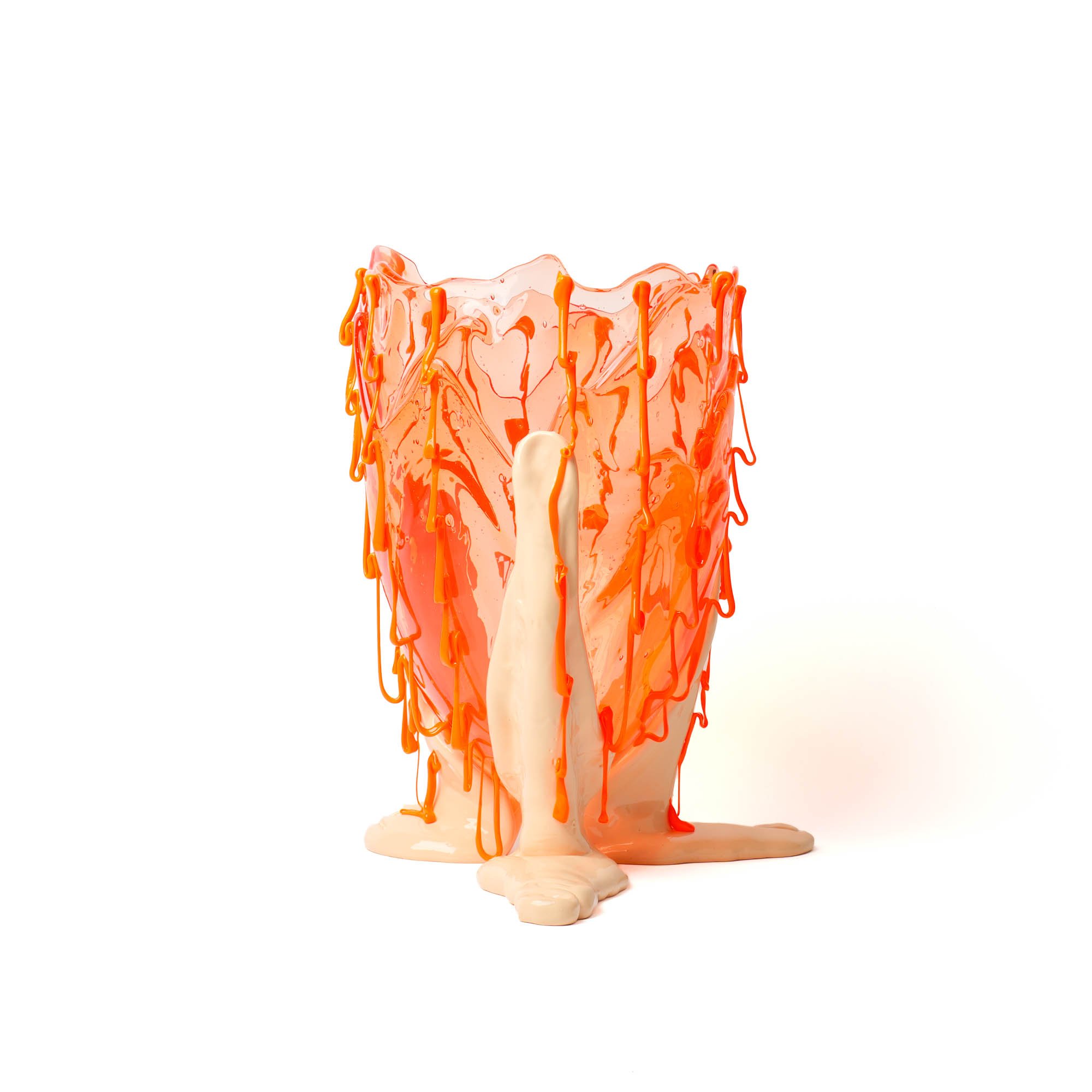 Clear Special Vase Extra Colour - Clear Light Ruby, Orange, Peach